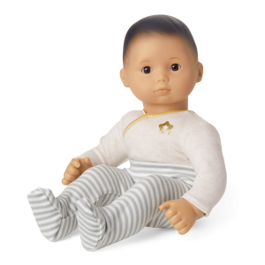 Bitty Baby® Doll #4 with black hair in Cloud Gray