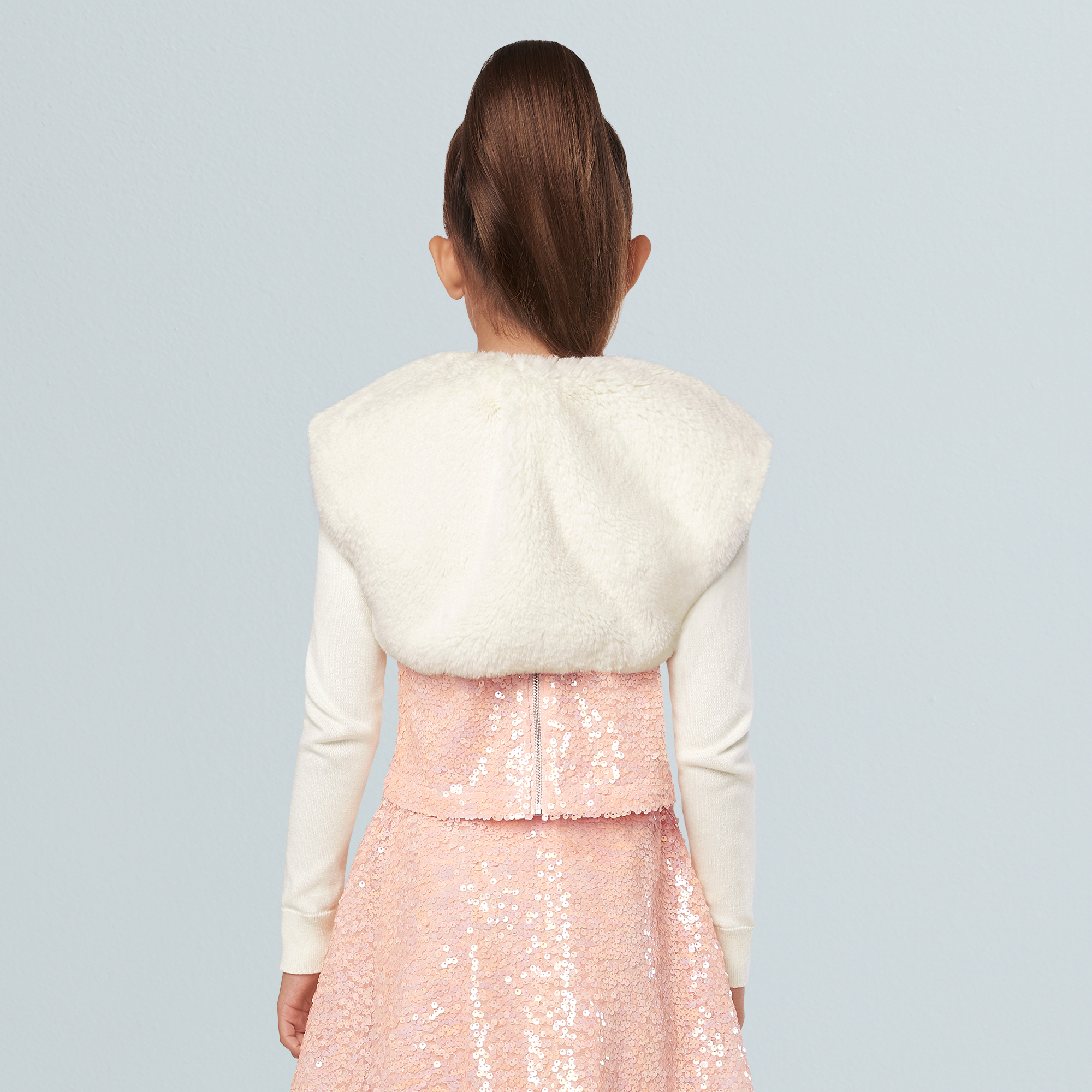 American Girl® x Something Navy Frosty Faux-Fur Shrug for Girls - Image 3