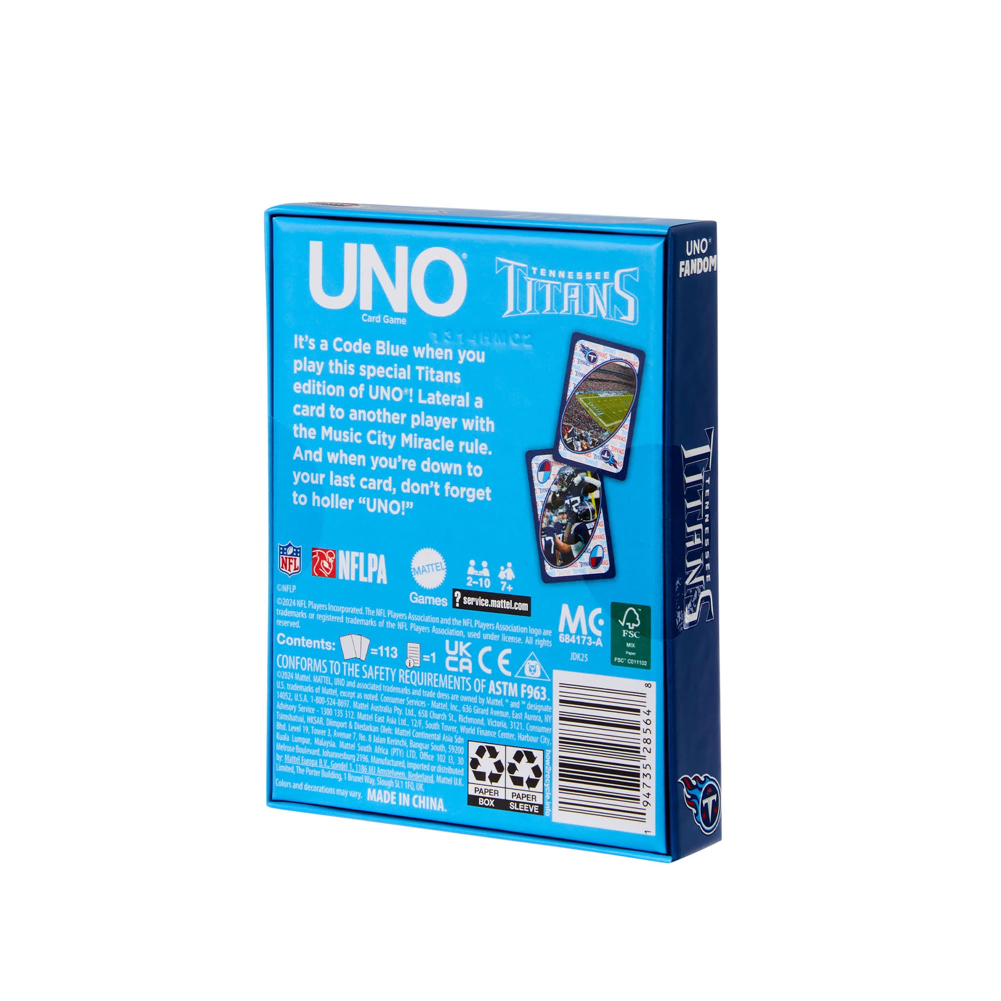 UNO Fandom NFL Tennessee Titans Game Deck - Image 8