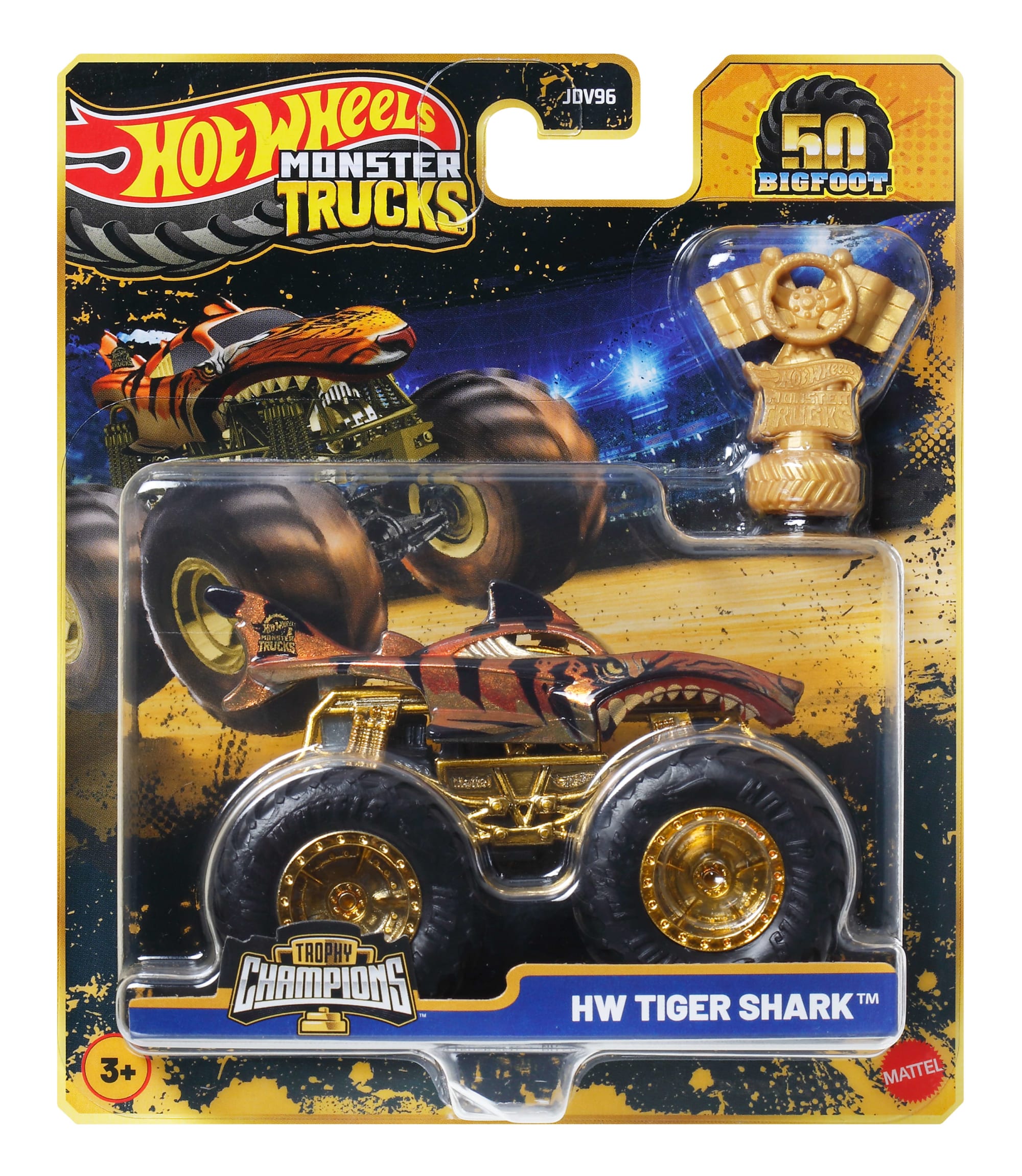 Hot Wheels Monster Trucks Trophy Champions Premium Die-Cast 1:64 Scale & Trophy - Image 3