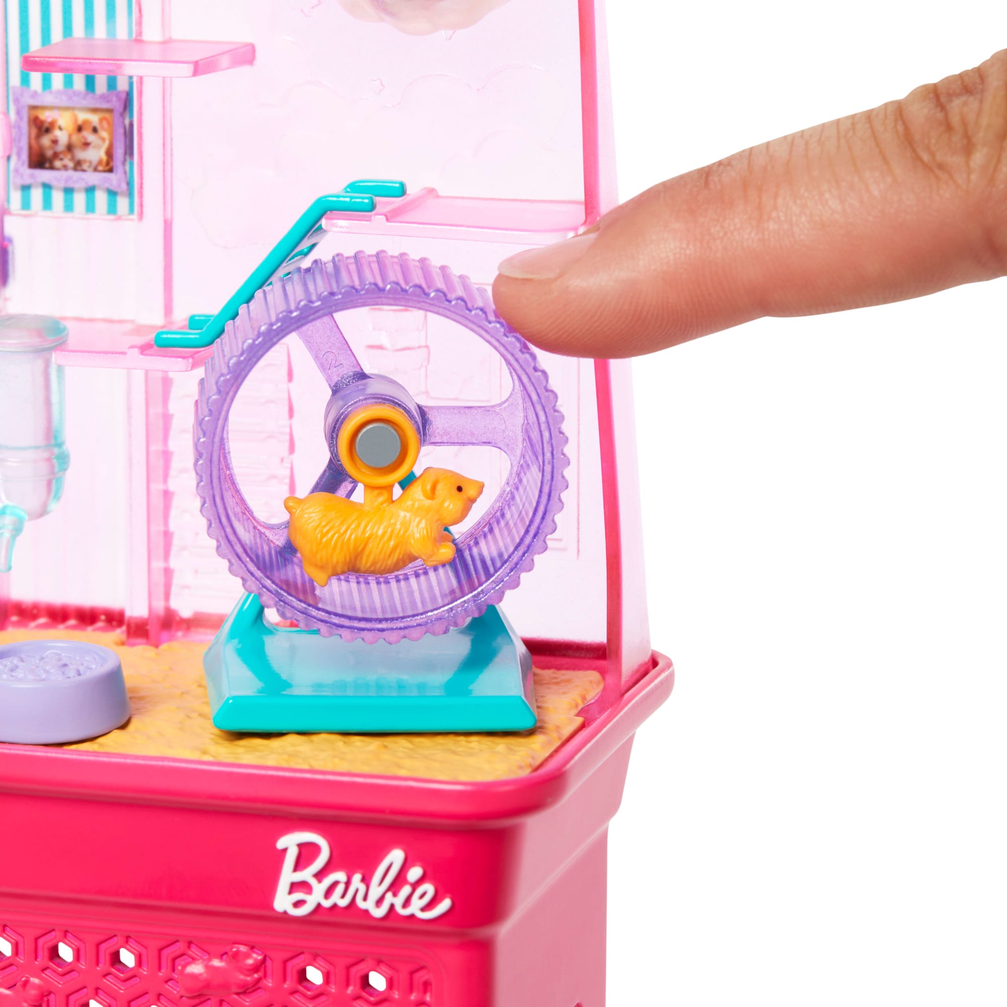 Barbie World Hamster Pet Playground Playset With 9 Pieces Including Wheel. Hamsters. & Food Accessories - Image 2