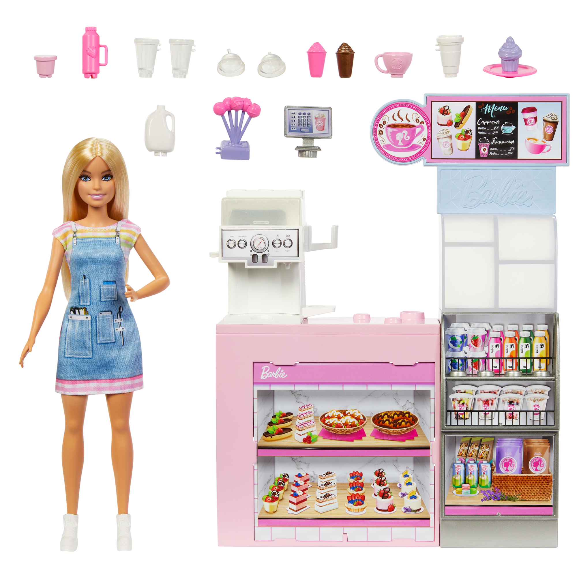 Barbie Coffret de Jeu Café. Poupée Barista Blonde. 10+Accessoires - Image 3