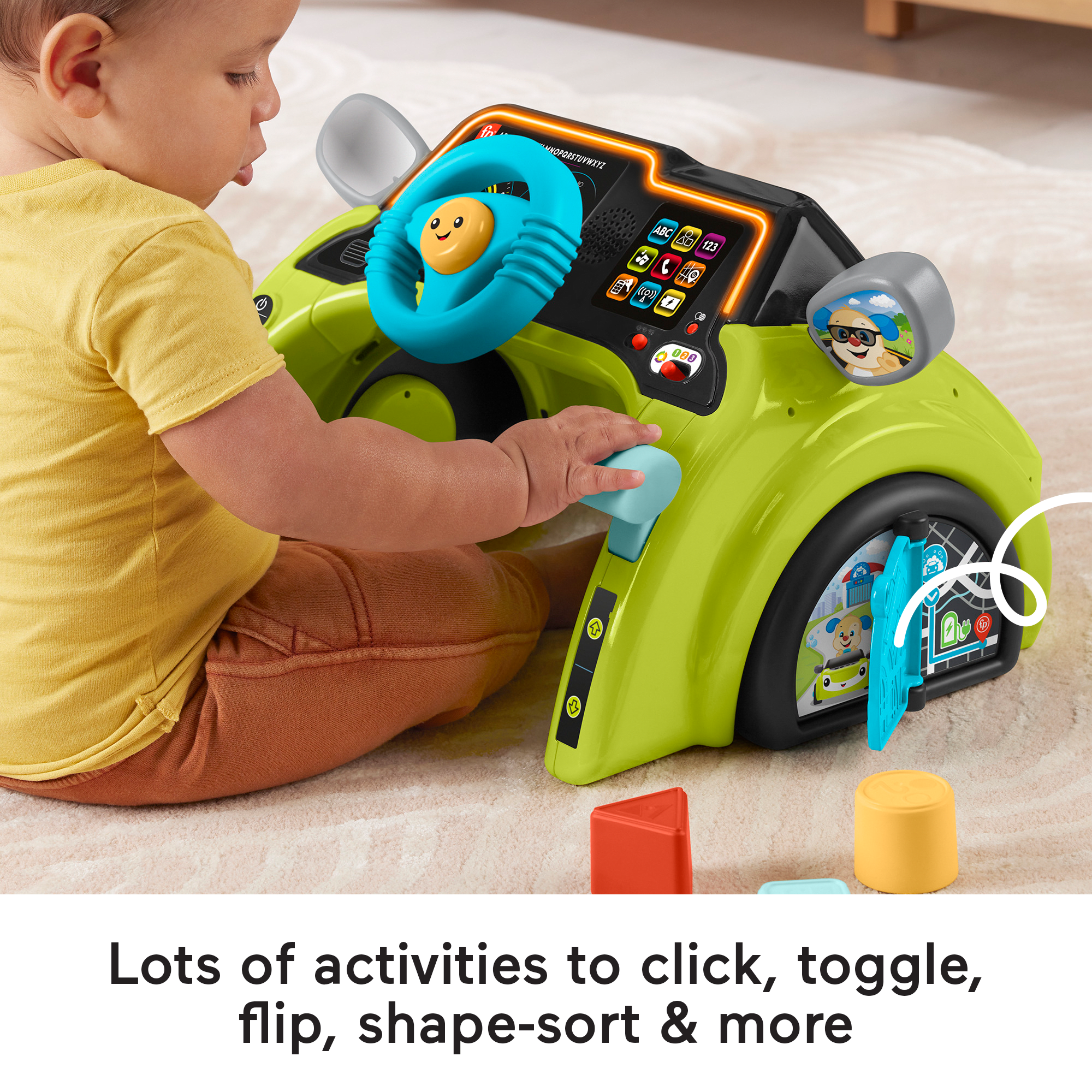 Fisher-Price Laugh & Learn Sit & Steer Driver Activity Center Learning Toy For infants & Toddlers - Image 4