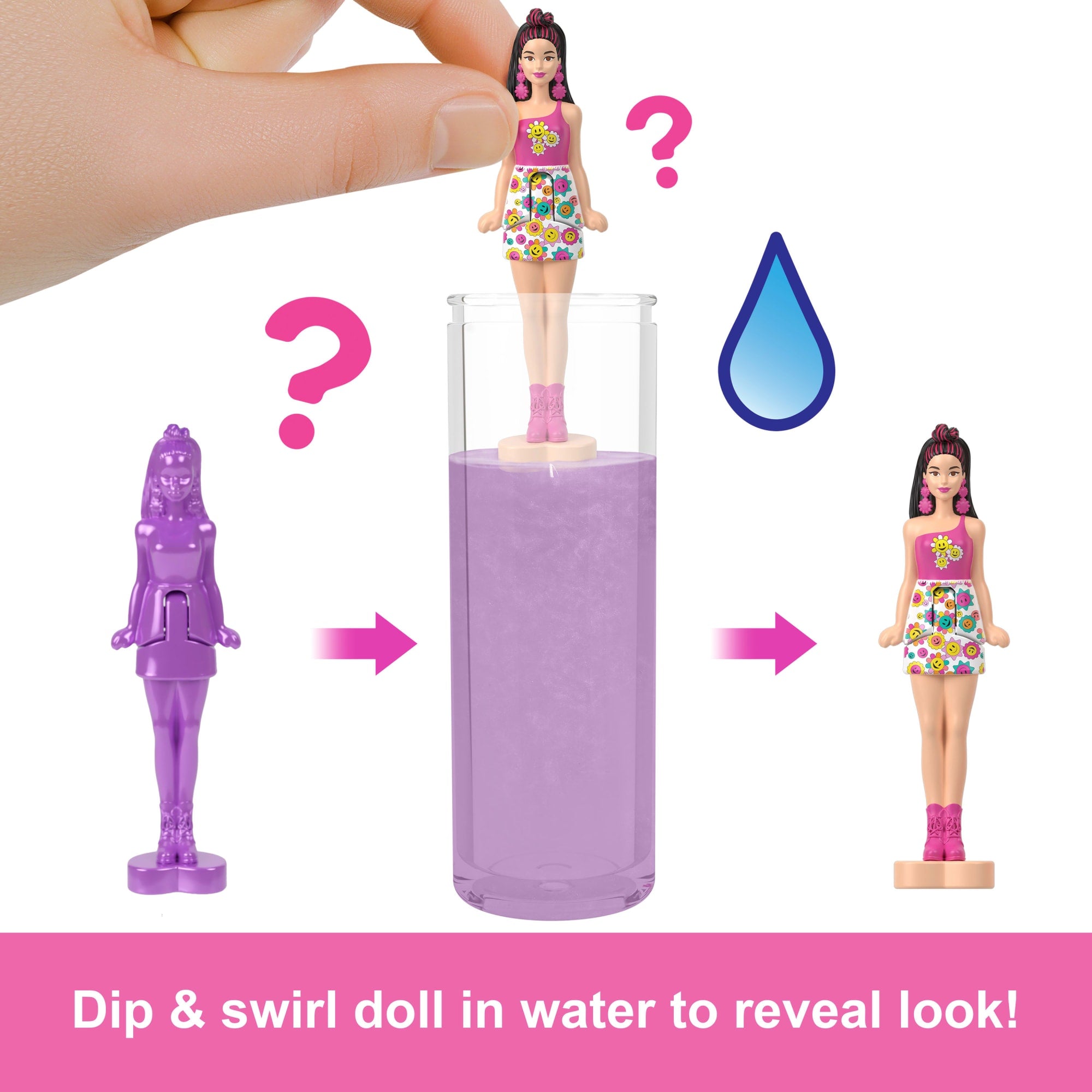 Barbie Mini Barbie Land 5-Pack Pop Reveal Dolls. 1.5-inch Mini Doll With Surprise Reveal & Sensory Play Piece - Image 5
