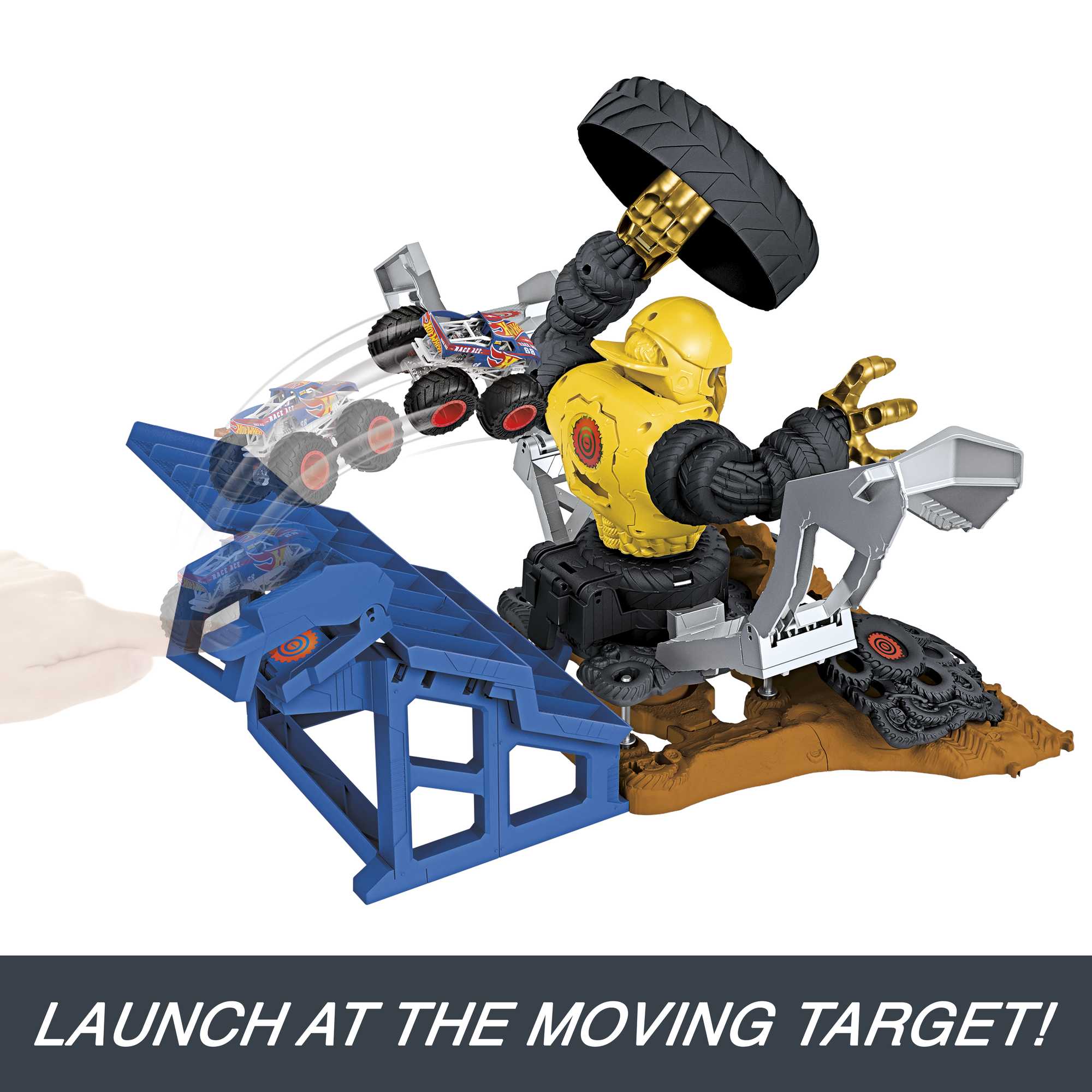 Hot Wheels Monster Trucks Arena Smashers MEGA-Wrex vs Crushzilla Takedown Playset - Image 5