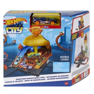 Hot Wheels City Burger Drive-Thru Playset. With 1 Toy Car