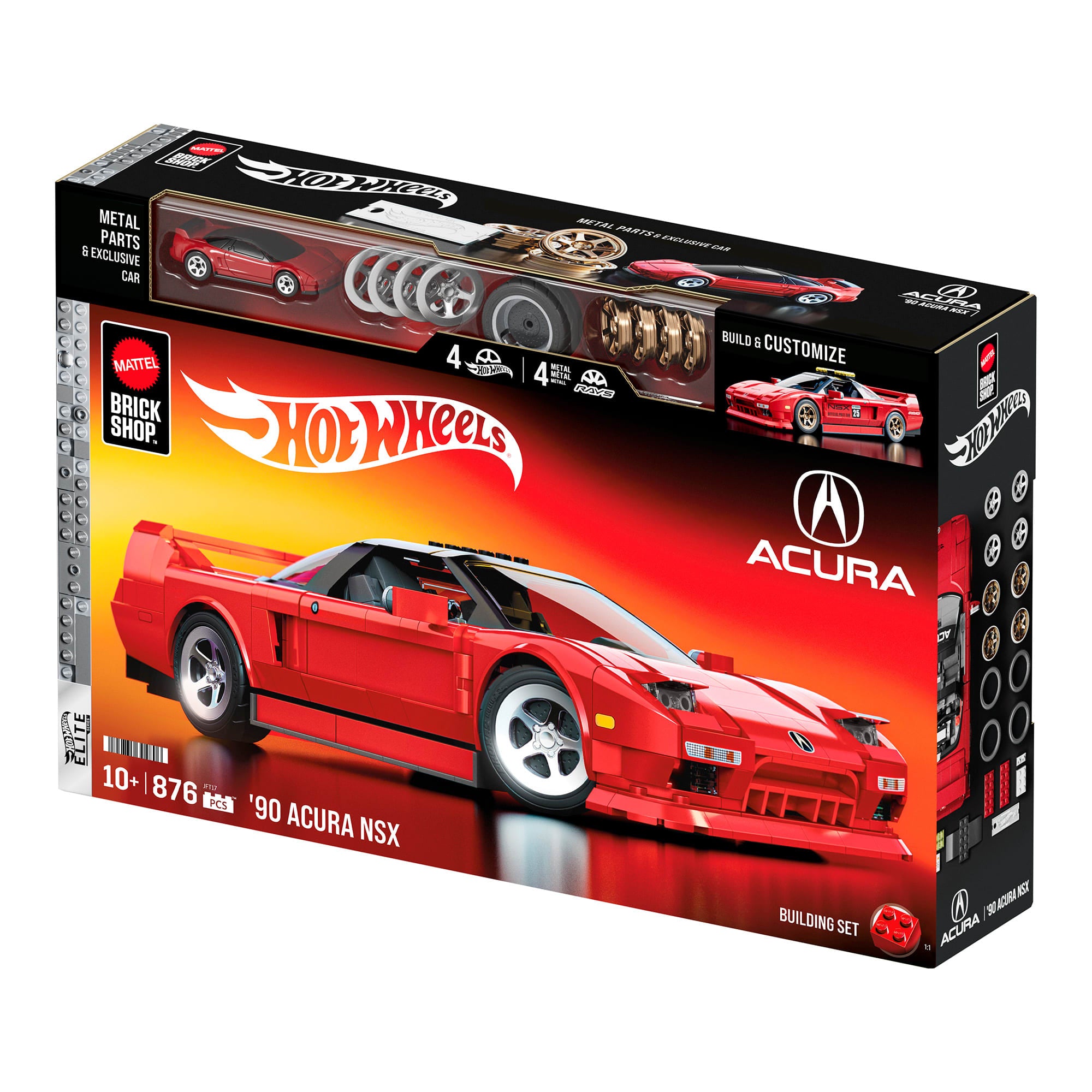 Mattel Brick Shop Hot Wheels '90 Acura NSX Building Set - Image 9