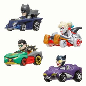 Hot Wheels Racerverse. Set Of 4 Die-Cast Hot Wheels Cars With Pop Culture Characters As Drivers