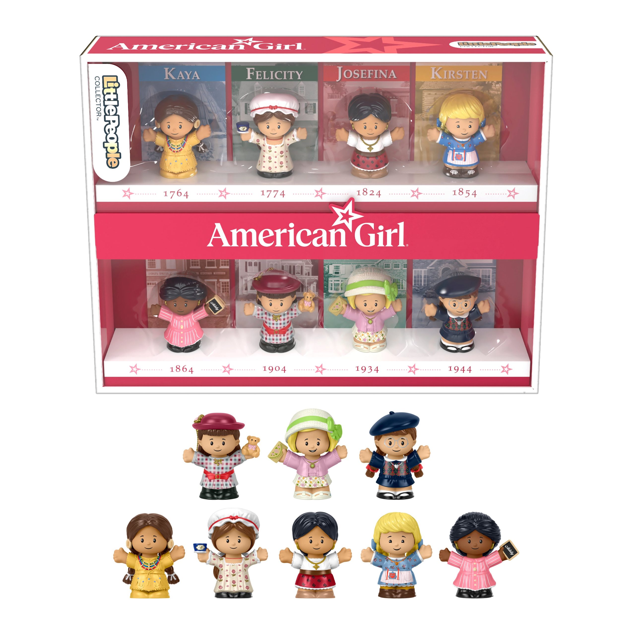 Little People Collector American Girl 40th Anniversary Special Edition Set For Fans. 8 Figures