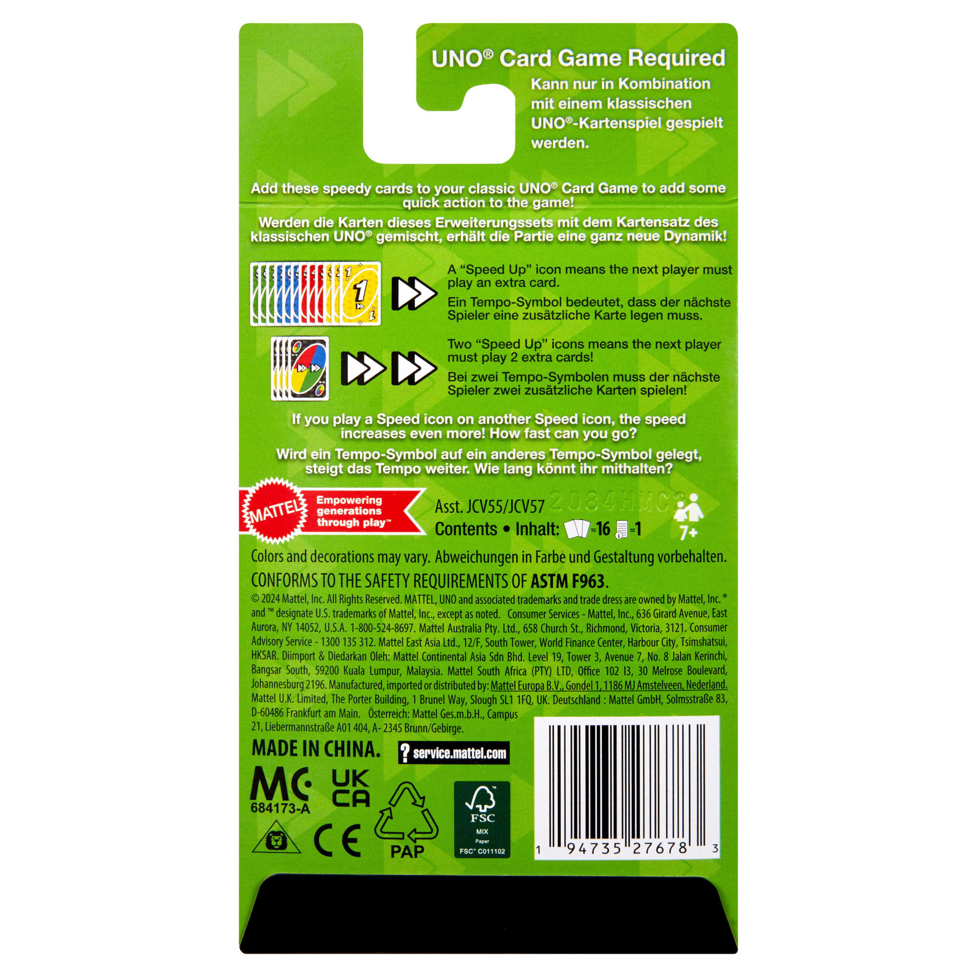 UNO Add-On-Packs Speed Pack Card Game For Kids. Family & Game Nights. Travel. Camping & Parties - Image 6