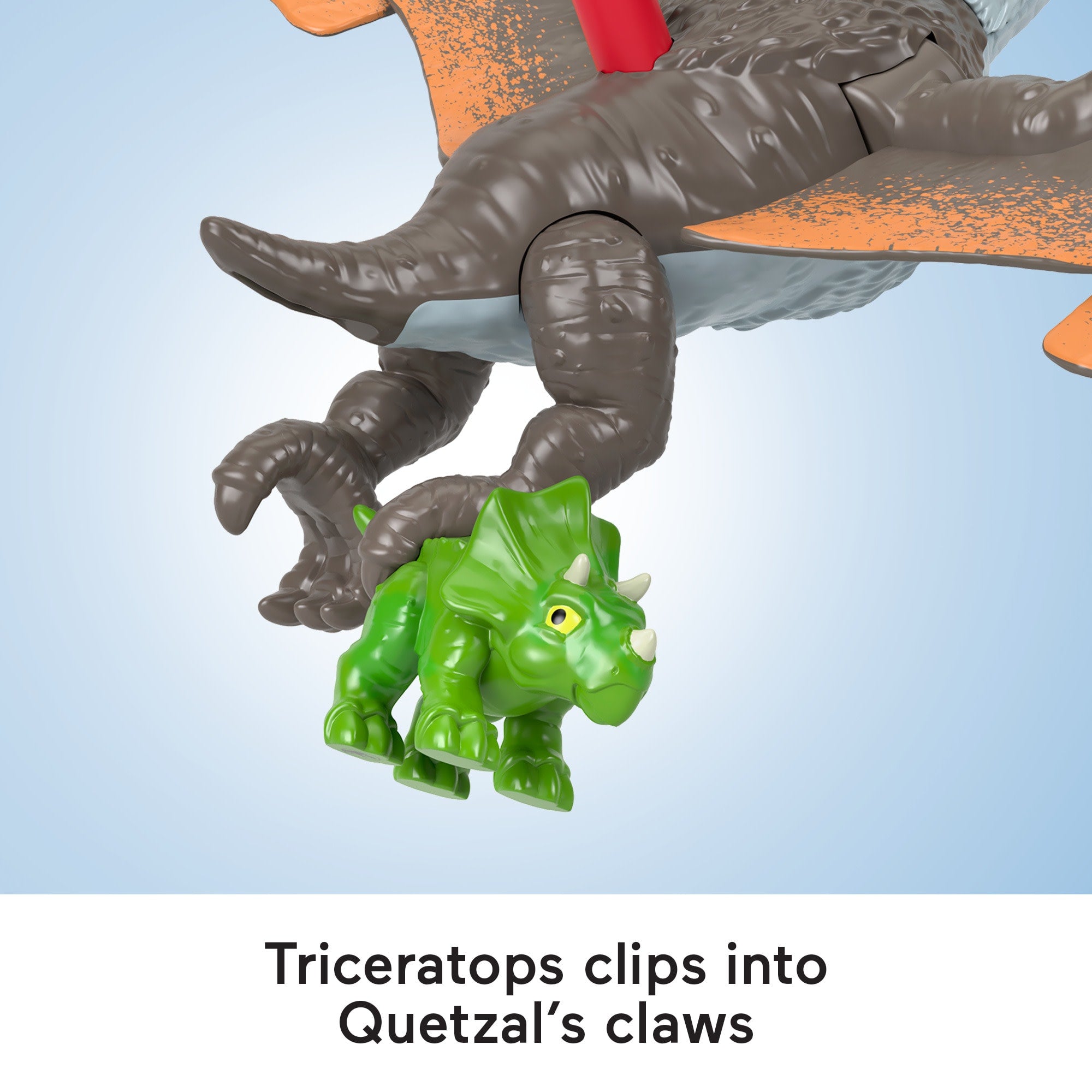 Imaginext Jurassic World Dominion Quetzal Dinosaur Toy With Soaring Action. 3 Piece Preschool Toys - Image 3