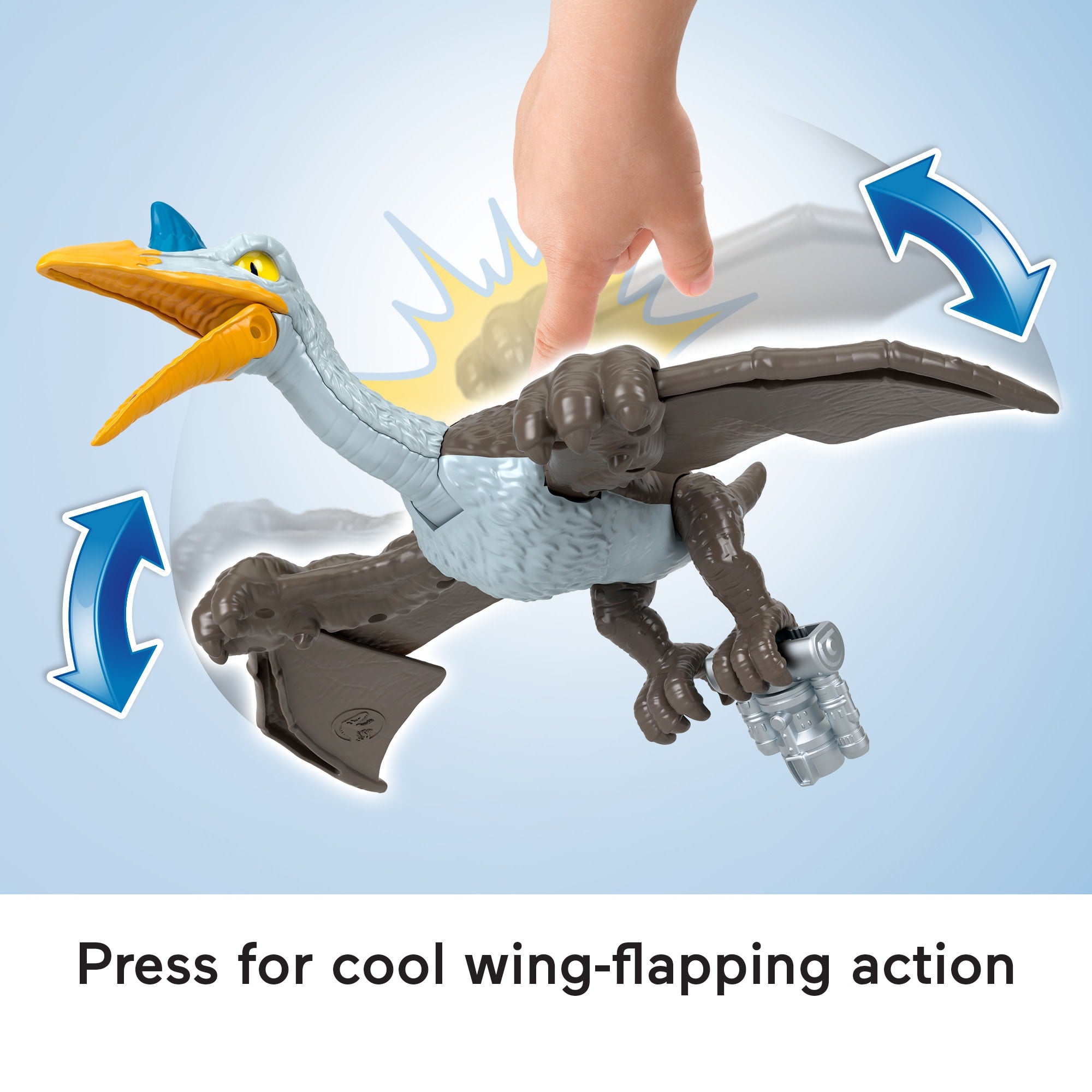 Imaginext Jurassic World Dominion Quetzal Dinosaur Toy With Soaring Action. 3 Piece Preschool Toys - Image 2