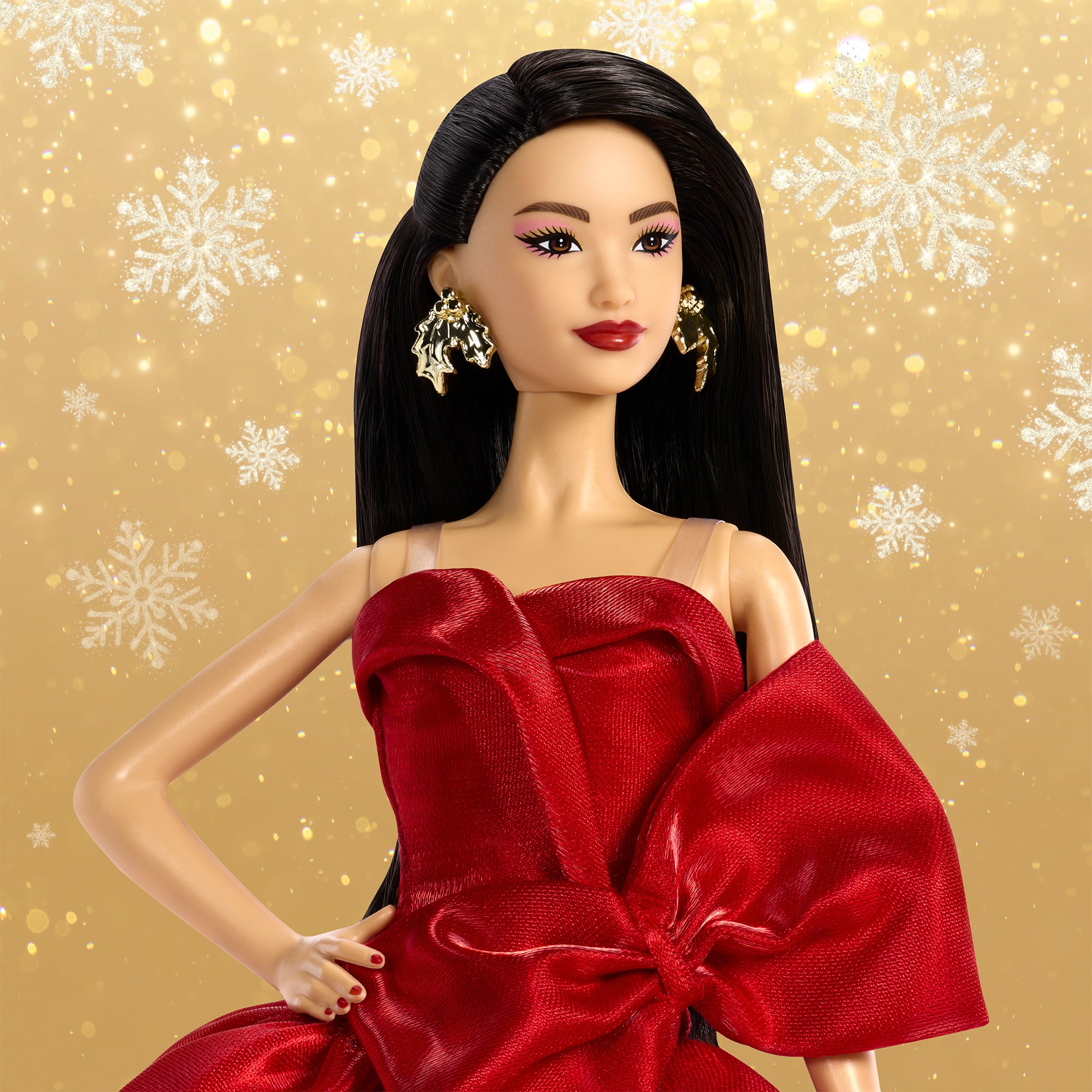 Barbie Signature 2026 Holiday Barbie Doll with Dark Brown Hair - Image 4