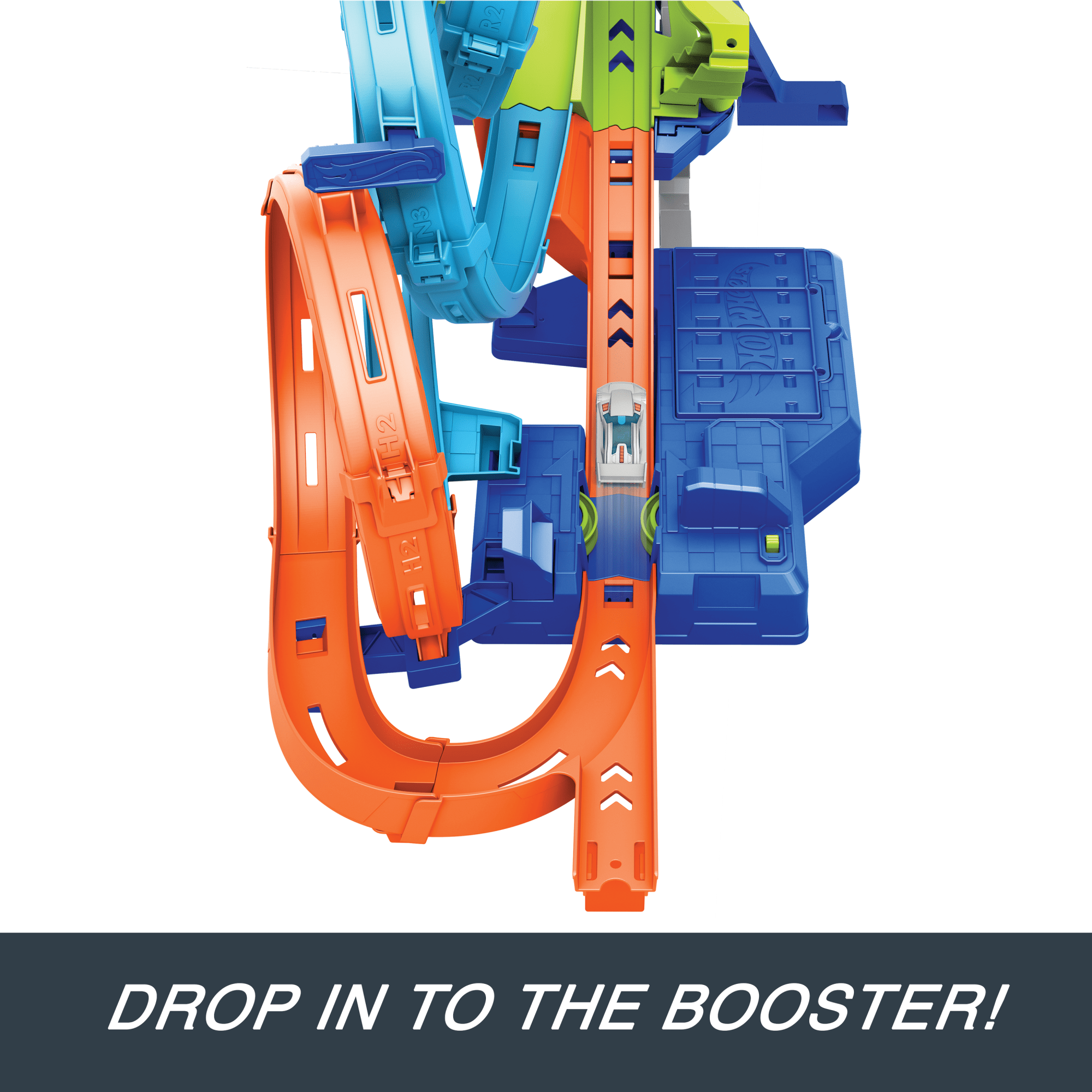 Hot Wheels Action 4-Loop Crash Out Track Set With Motorized Booster & 1:64 Scale Toy Car - Image 3
