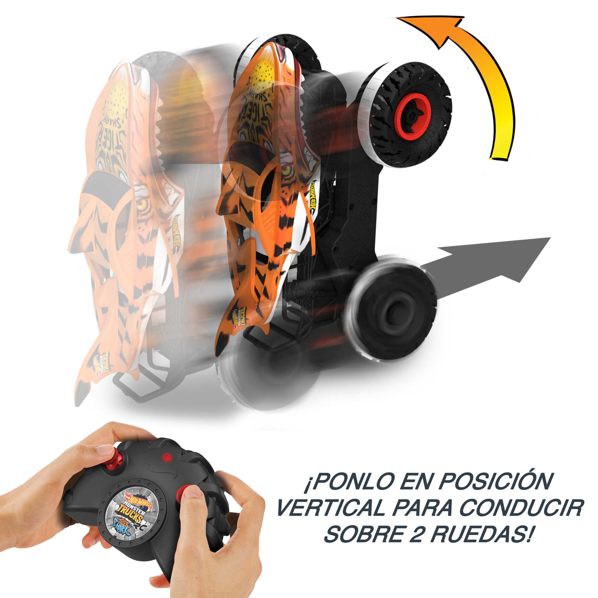 Hot Wheels Monster Trucks Vehículo a Control Remoto Tiger Shark Escala 1:15 - Image 5