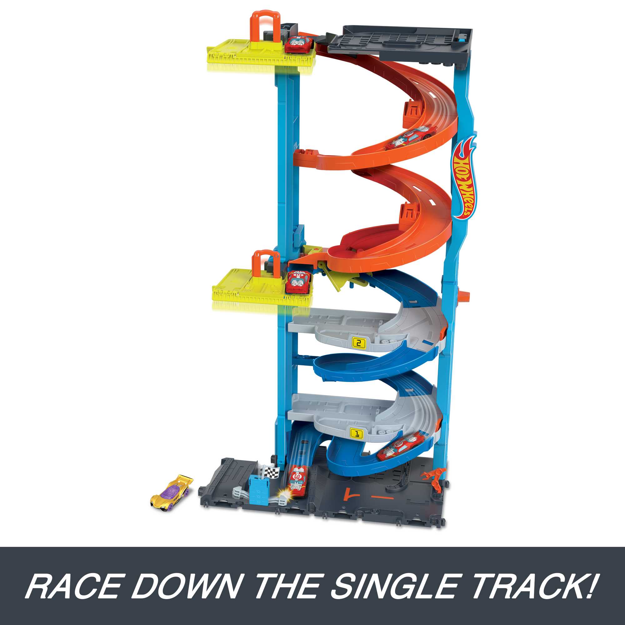 Hot Wheels City Transforming Race Tower Playset. Track Set With 1 Toy Car - Image 5