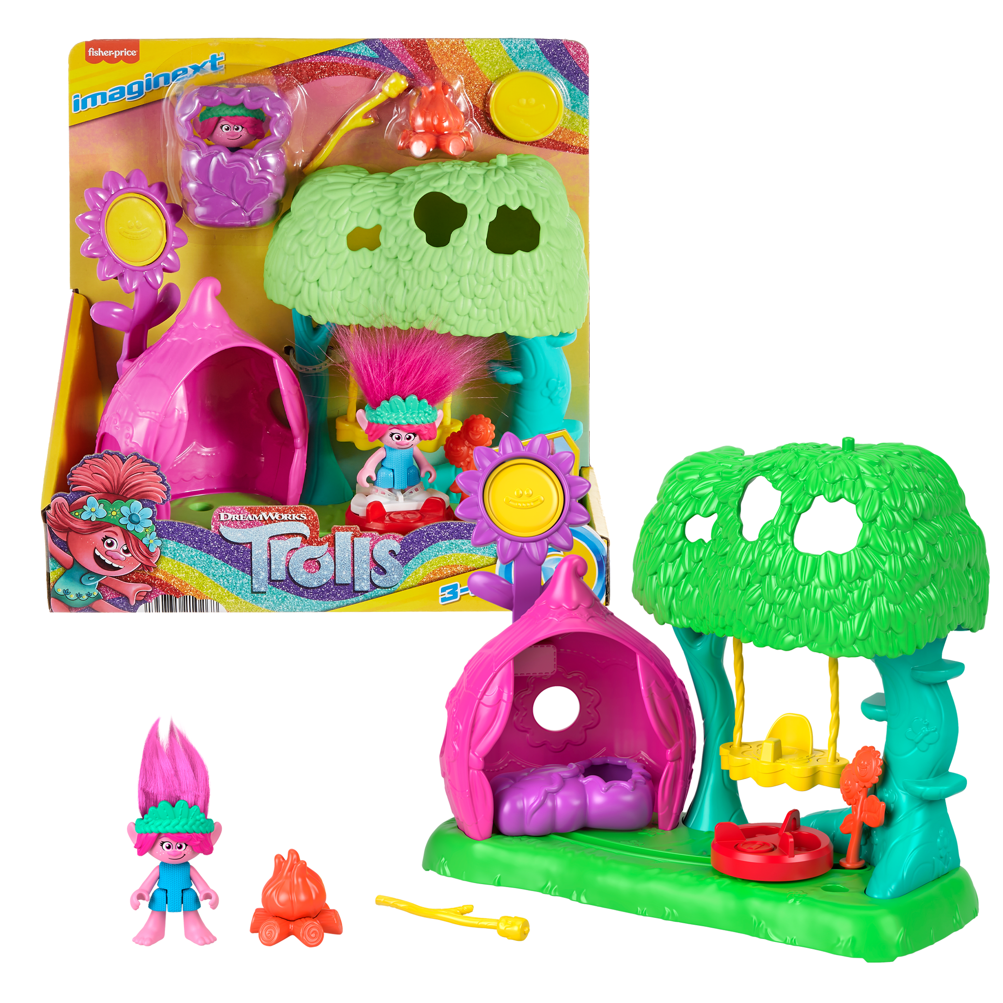 Imaginext Dreamworks Trolls Coffret Camping Fleurs Souriantes