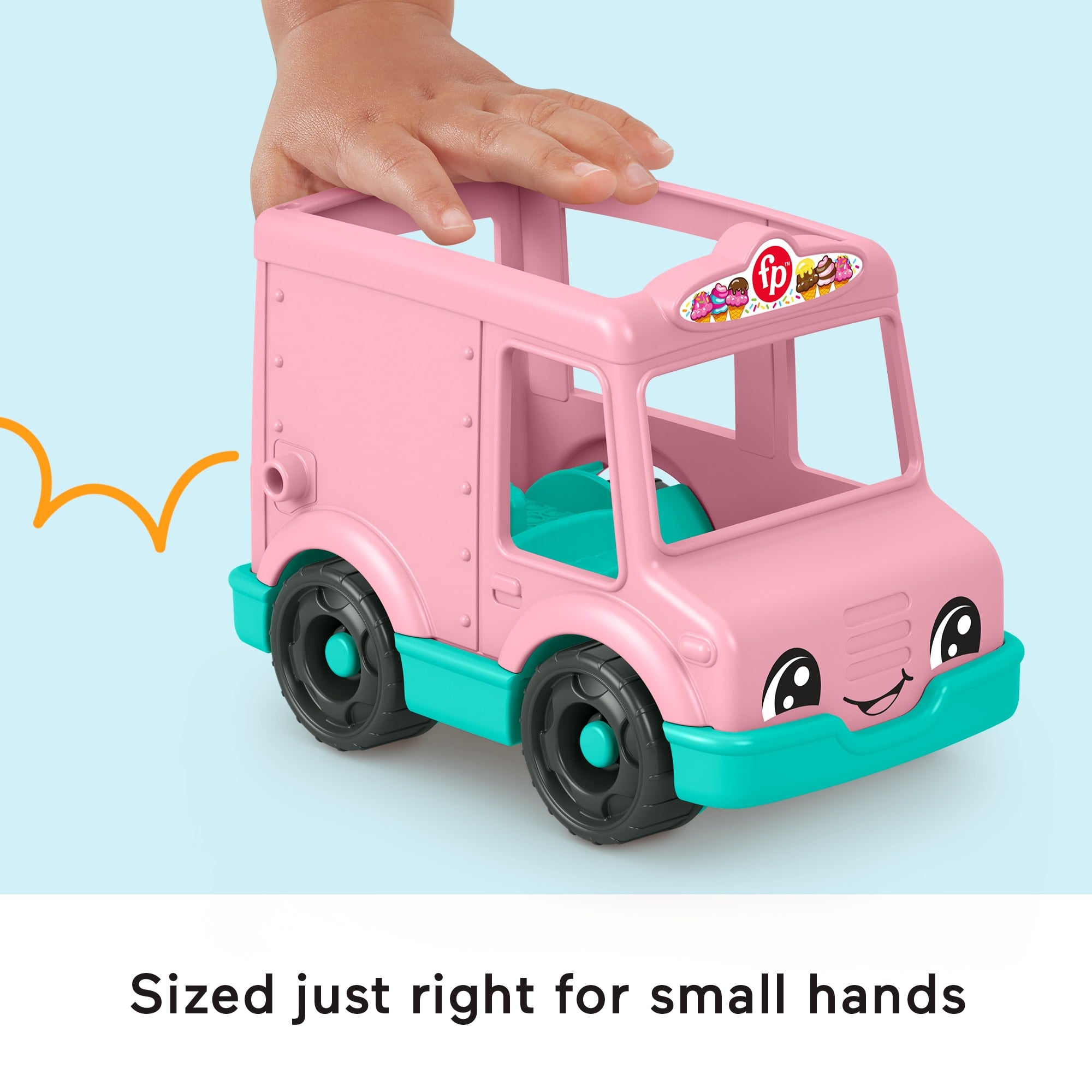 Fisher-Price Little People Ice Cream Truck. Push-Along Toy Vehicle & Figure For Toddlers & Kids - Image 3