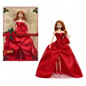 Barbie Signature 2026 Holiday Barbie Fashion Doll. Seasonal Collector. Red Hair With Red Gown With Bow Detai