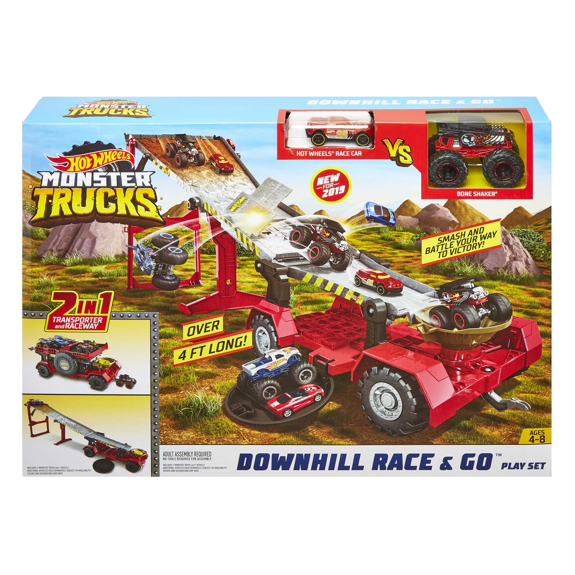 Hot Wheels Monster Trucks Downhill Race & Go Play Set - Image 6