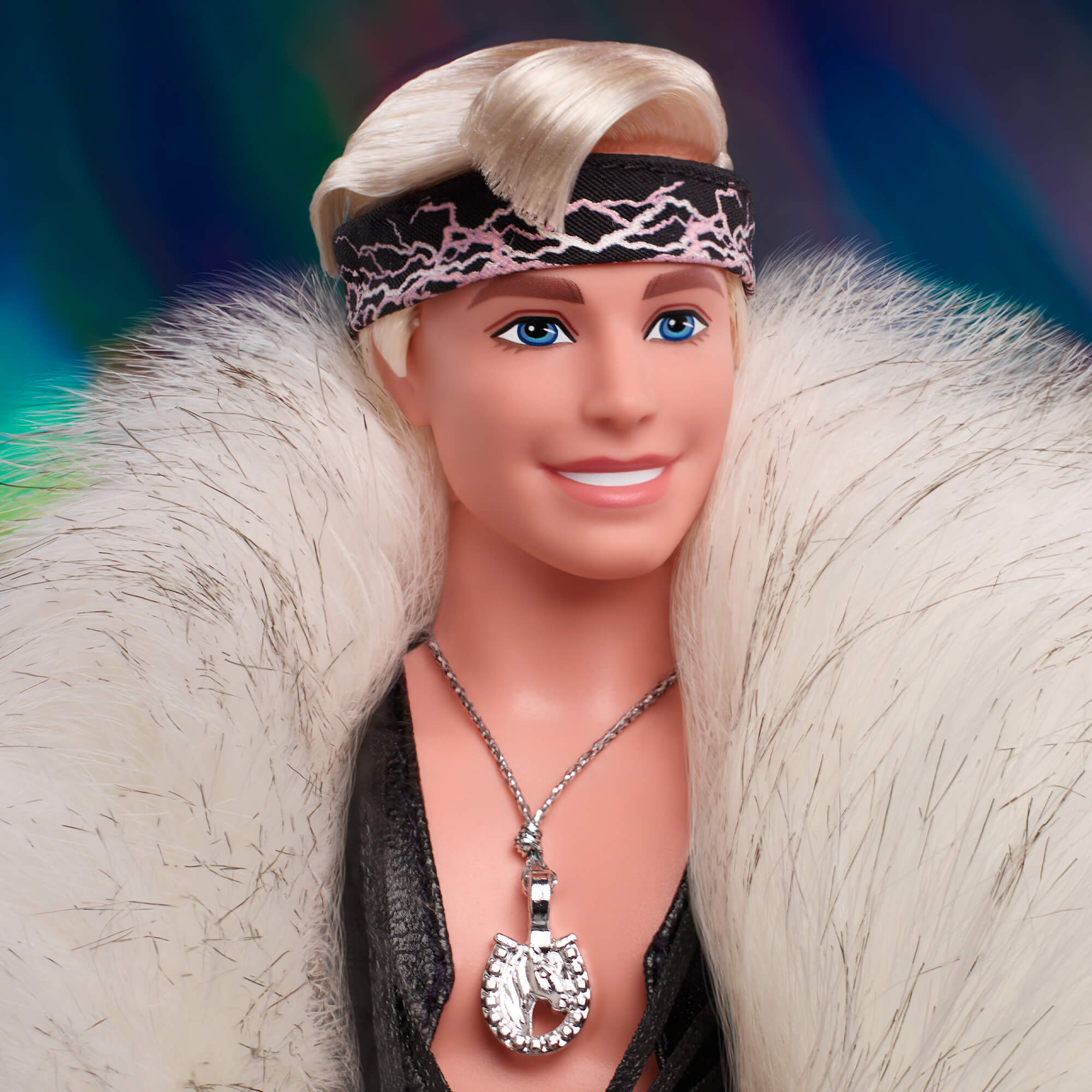 Ken Doll in Faux Fur Coat and Black Fringe Vest – Barbie The Movie - Image 5