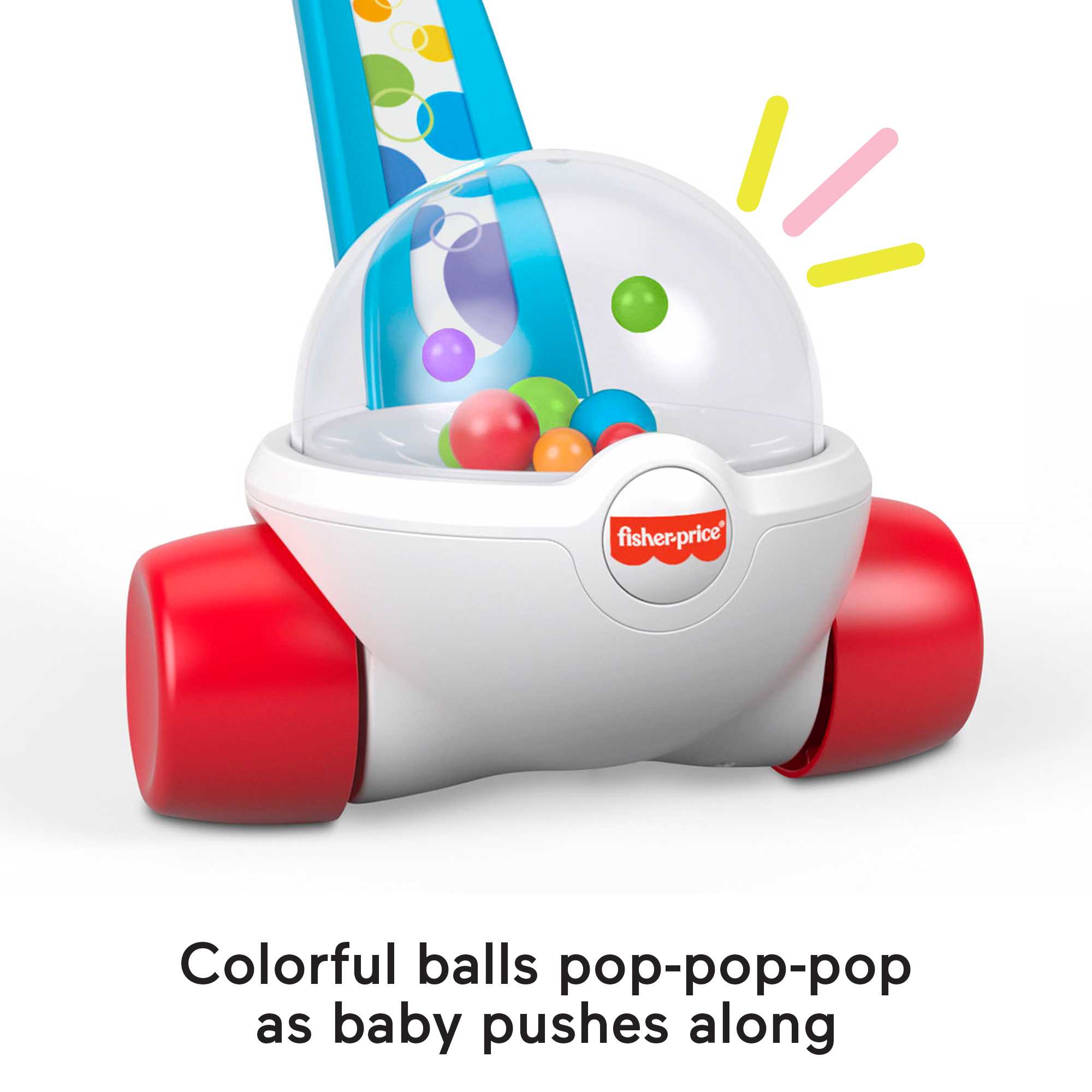 Fisher-Price Corn Popper Blue Push-Along Toy For Baby & Toddlers. 2 Pieces - Image 3