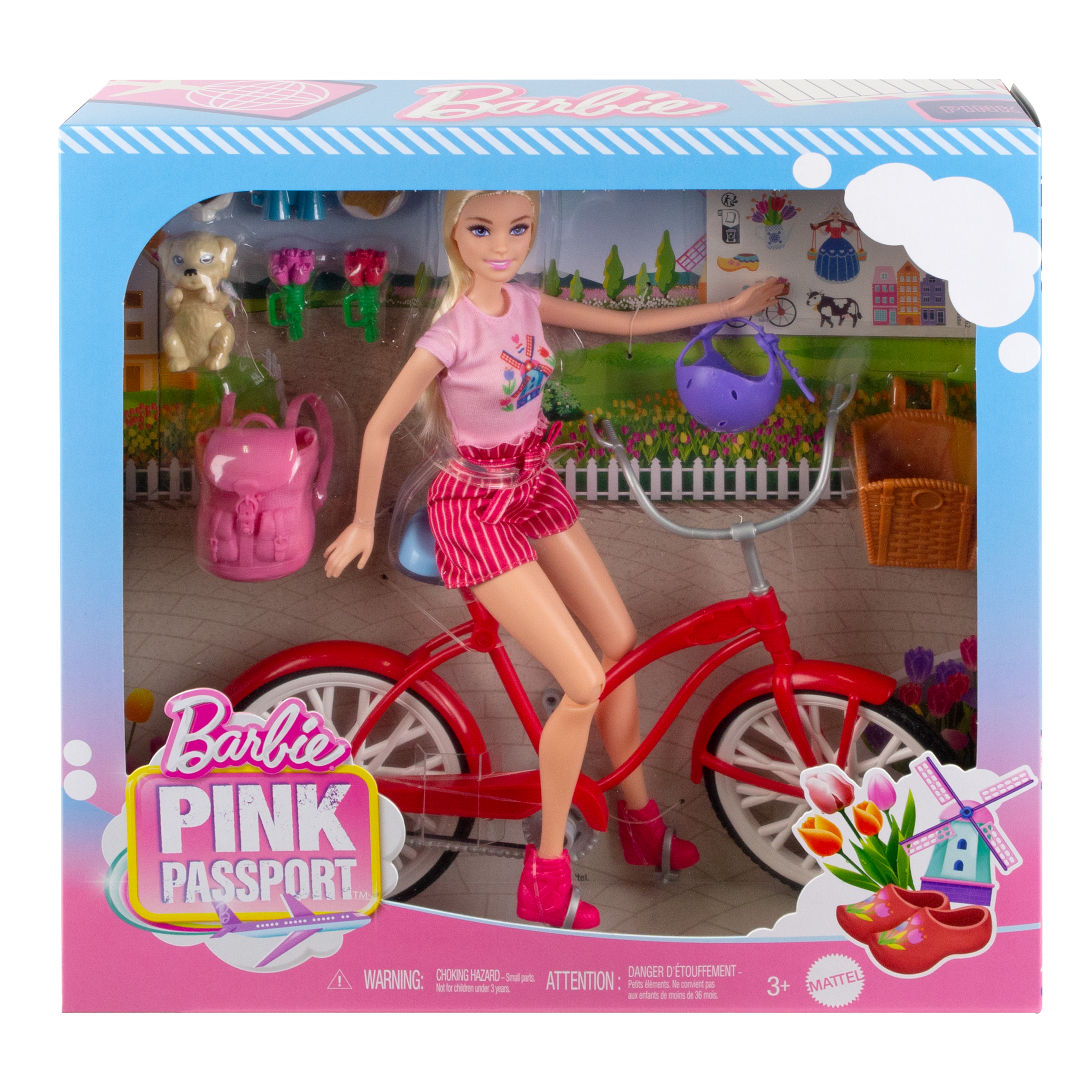 Barbie Pink Passport Holland Doll Set With Bicycle. Clothes. & Travel Accessories - Image 5