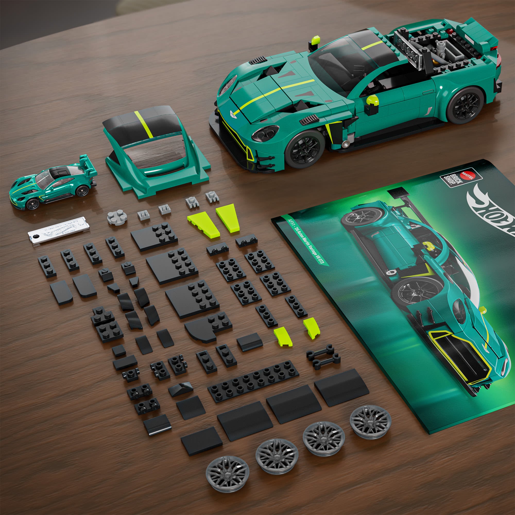 Mattel Brick Shop Hot Wheels '24 Aston Martin Vantage GT3 Building Set - Image 4