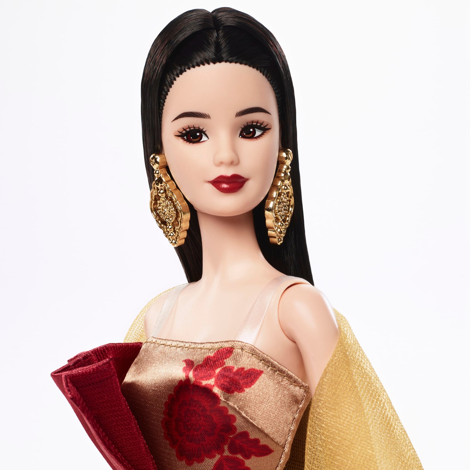 Barbie Signature Lunar New Year Fashion Doll. Red Dress With Golden Peonies. Collectible Holiday Gift - Image 2