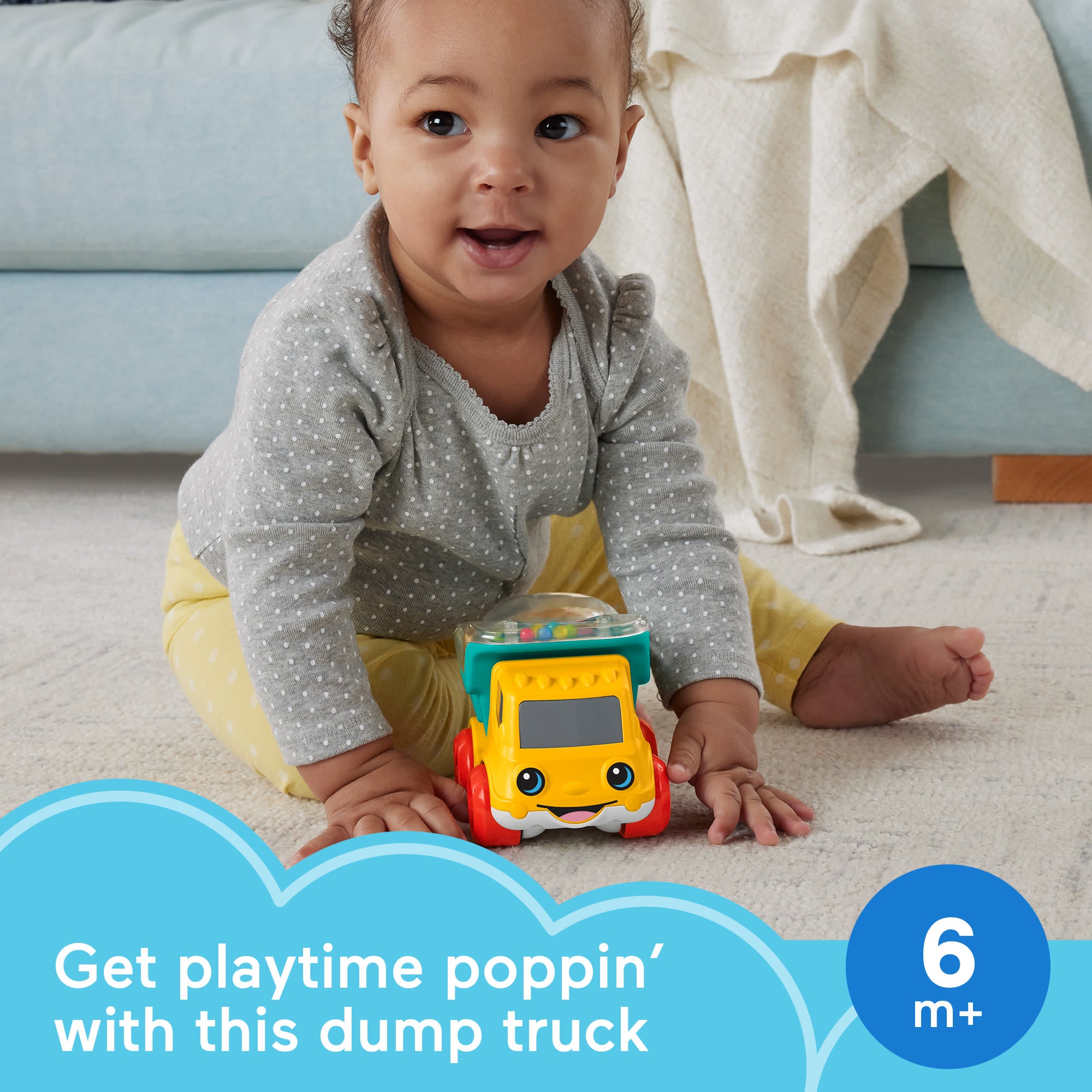 Fisher-Price Poppity Pop Dump Truck Push-Along Toy Ball Popper Vehicle For Infants - Image 2