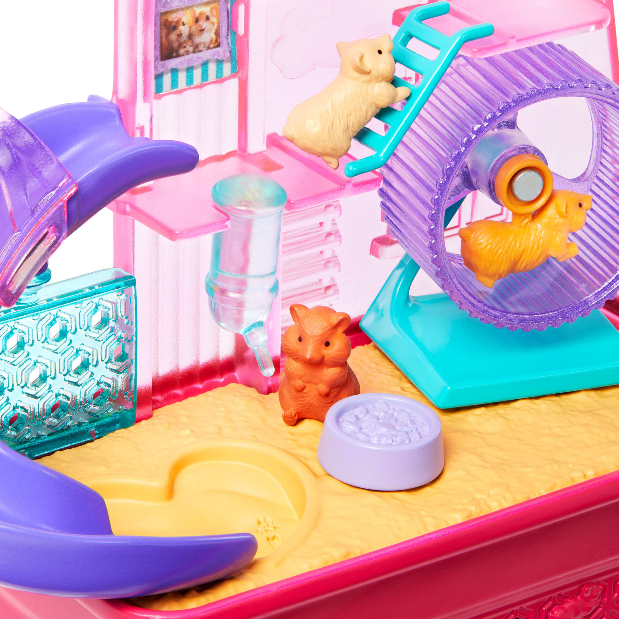 Barbie World Hamster Pet Playground Playset With 9 Pieces Including Wheel. Hamsters. & Food Accessories - Image 3