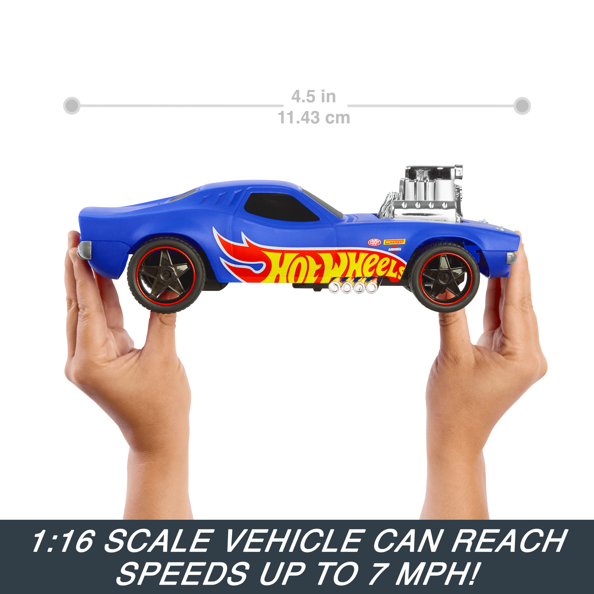 Hot Wheels 1:16 Scale RC Rodger Dodger USB-Rechargeable Toy Car. Battery-Operated Remote Control - Image 3