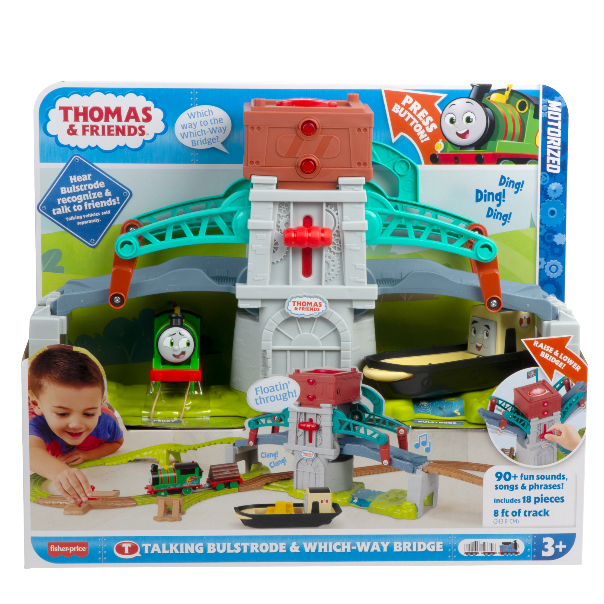 Thomas & Friends Talking Bulstrode & Which-Way Bridge Toy Train Set With Sounds & Percy Engine - Image 6