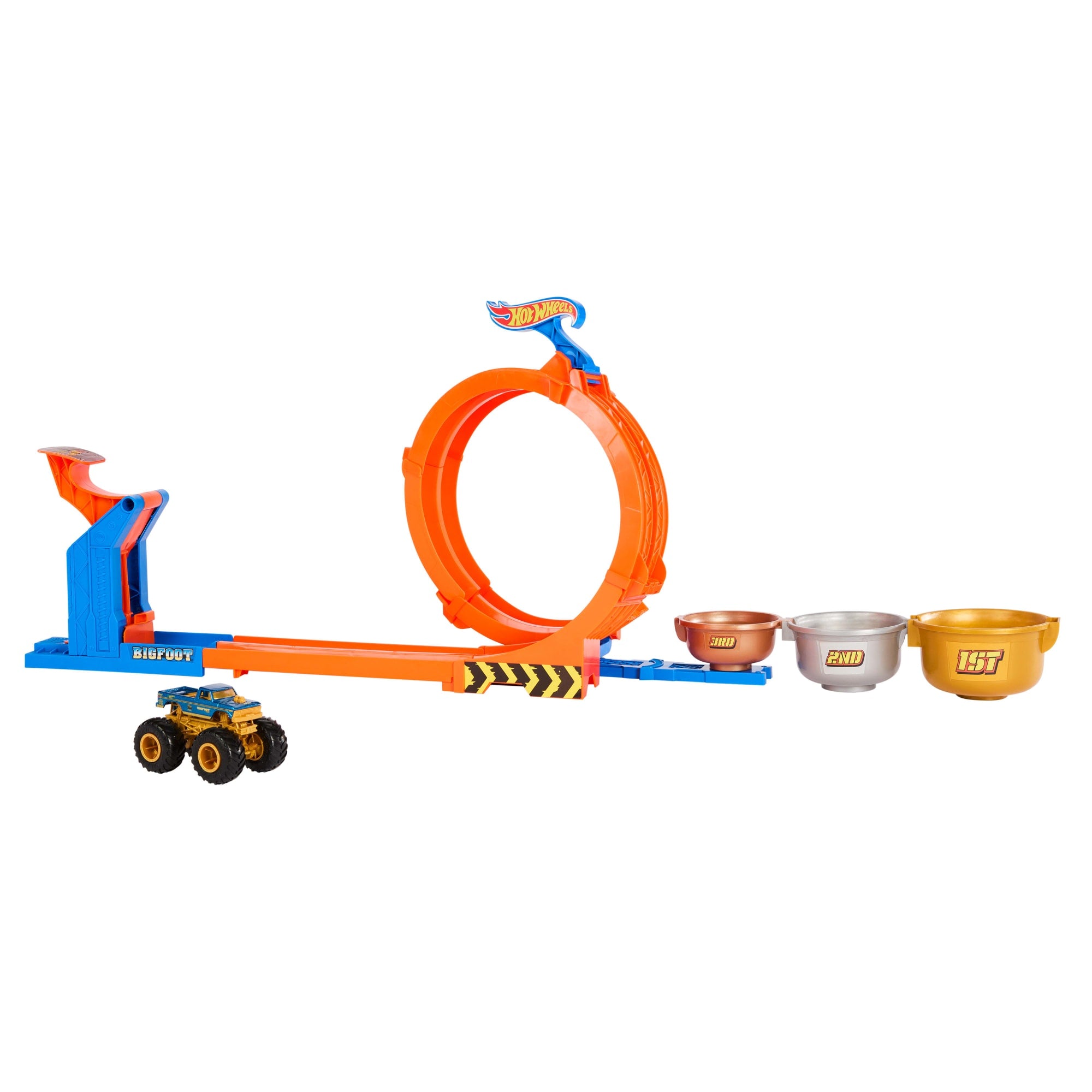 Hot Wheels Monster Trucks Loop-And-Flip Trophy Challenge Playset & Die-Cast Bigfoot Toy Truck - Image 3