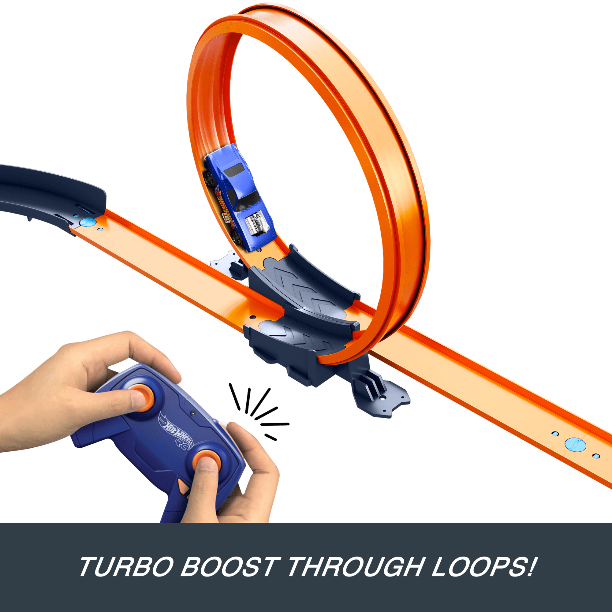 Hot Wheels RC Speed Challenge Track Set & Battery-Powered Remote-Control 1:64 Scale Toy Car. 30+ Pieces Of Track - Image 5