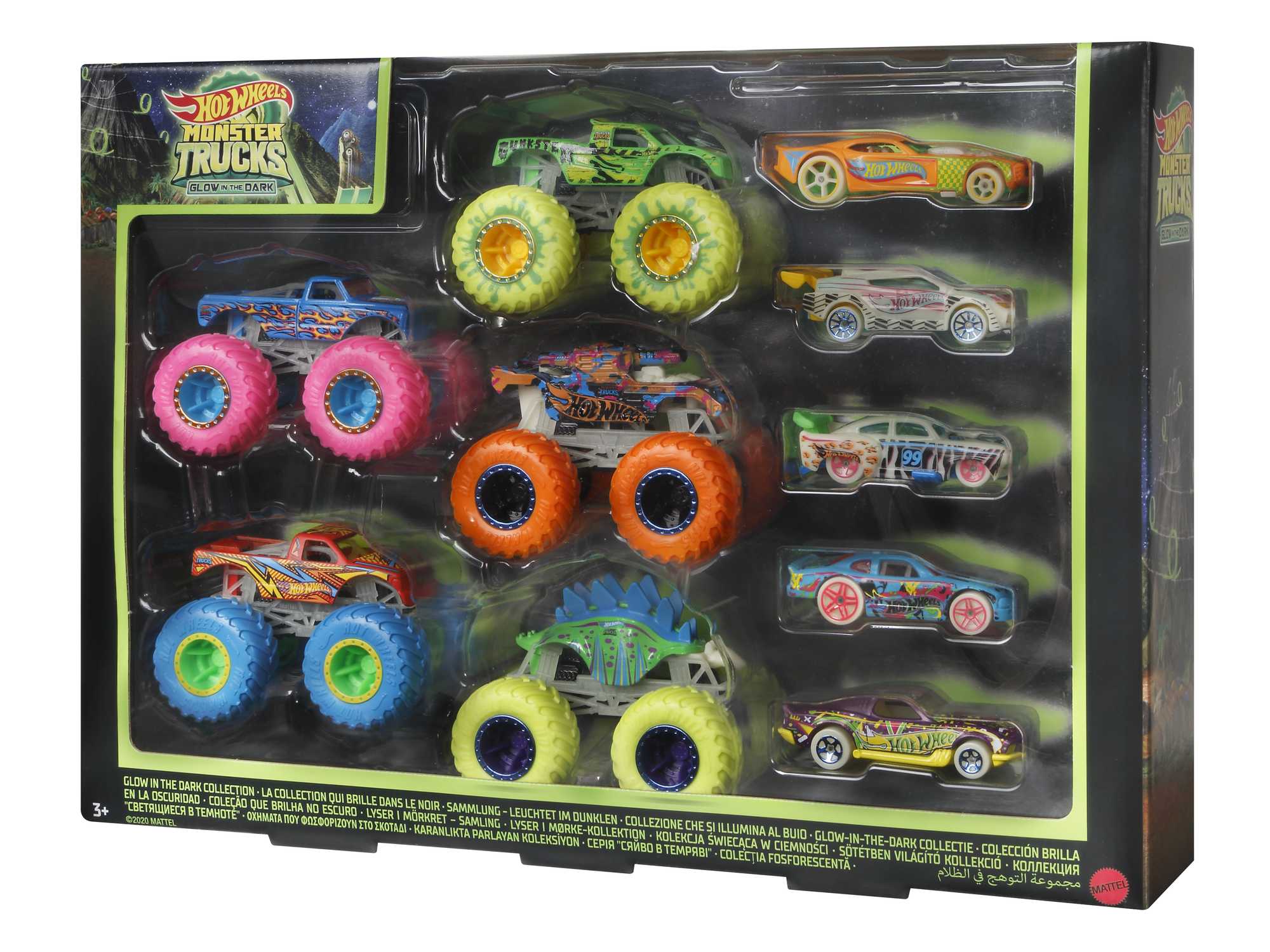 Hot Wheels Monster Trucks Coffret 10 Véhicules Phosphorescents - Image 5