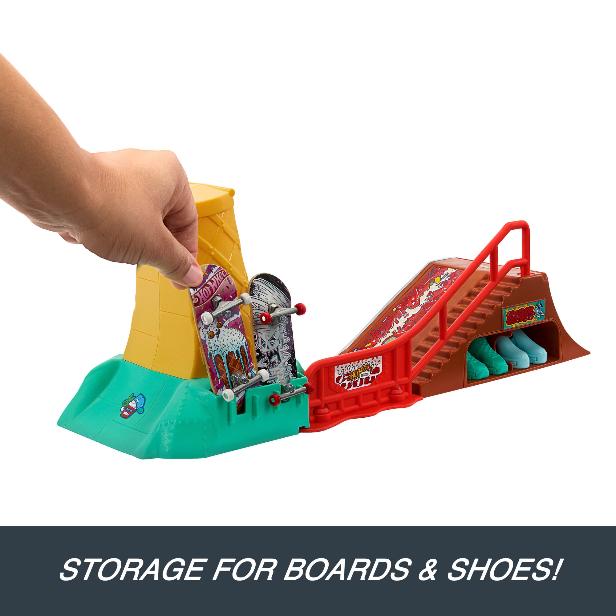 Hot Wheels Skate Dessert Skate Park With 1 Exclusive Finger Skateboard & 1 Pair Removable Skate Shoes - Image 4