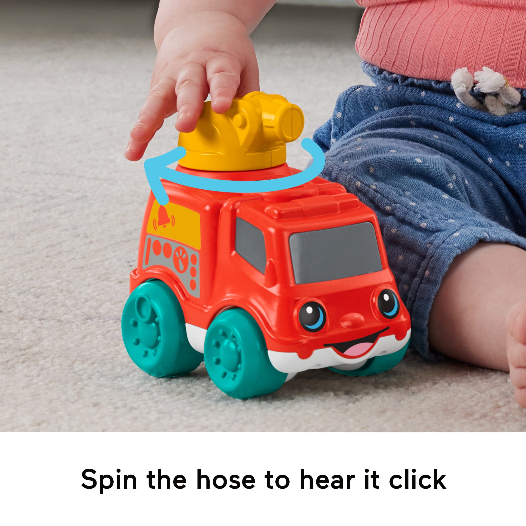 Fisher-Price Chime & Ride Fire Truck Push-Along Toy Vehicle For Infants With Fine Motor Activities - Image 3