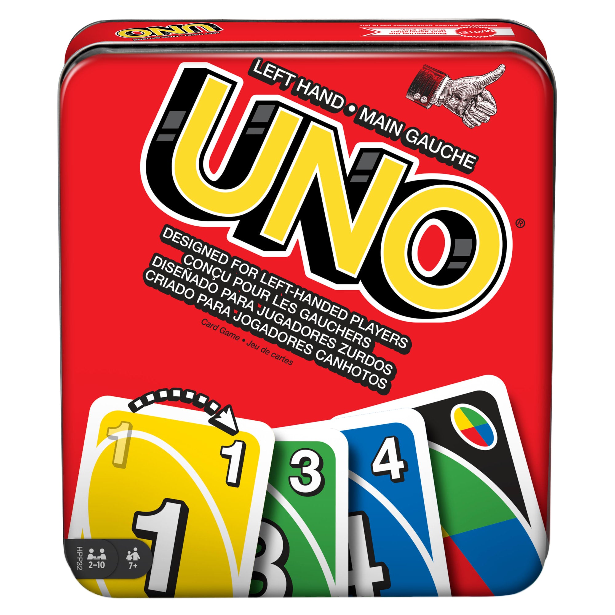 UNO Card Games. Left Hand UNO Game in Storage Tin