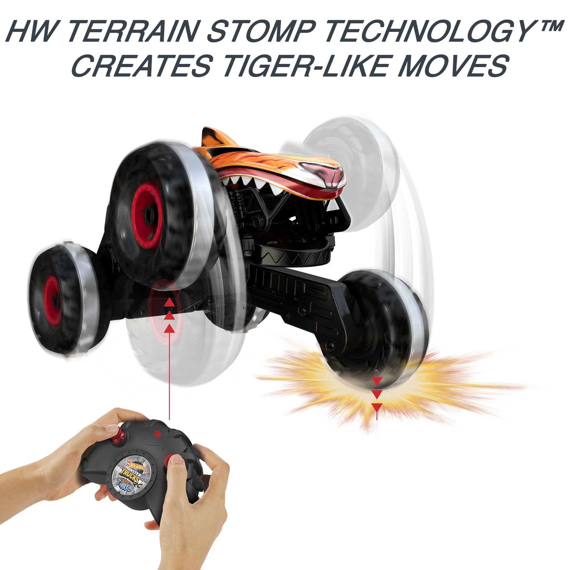 Hot Wheels Monster Trucks Unstoppable Tiger Shark RC Vehicle - Image 3
