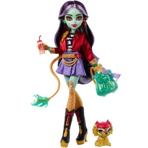 Monster High Jinafire Long Fashion Doll With Pet Dog Cloudy Yun Yun And 7 Accessories