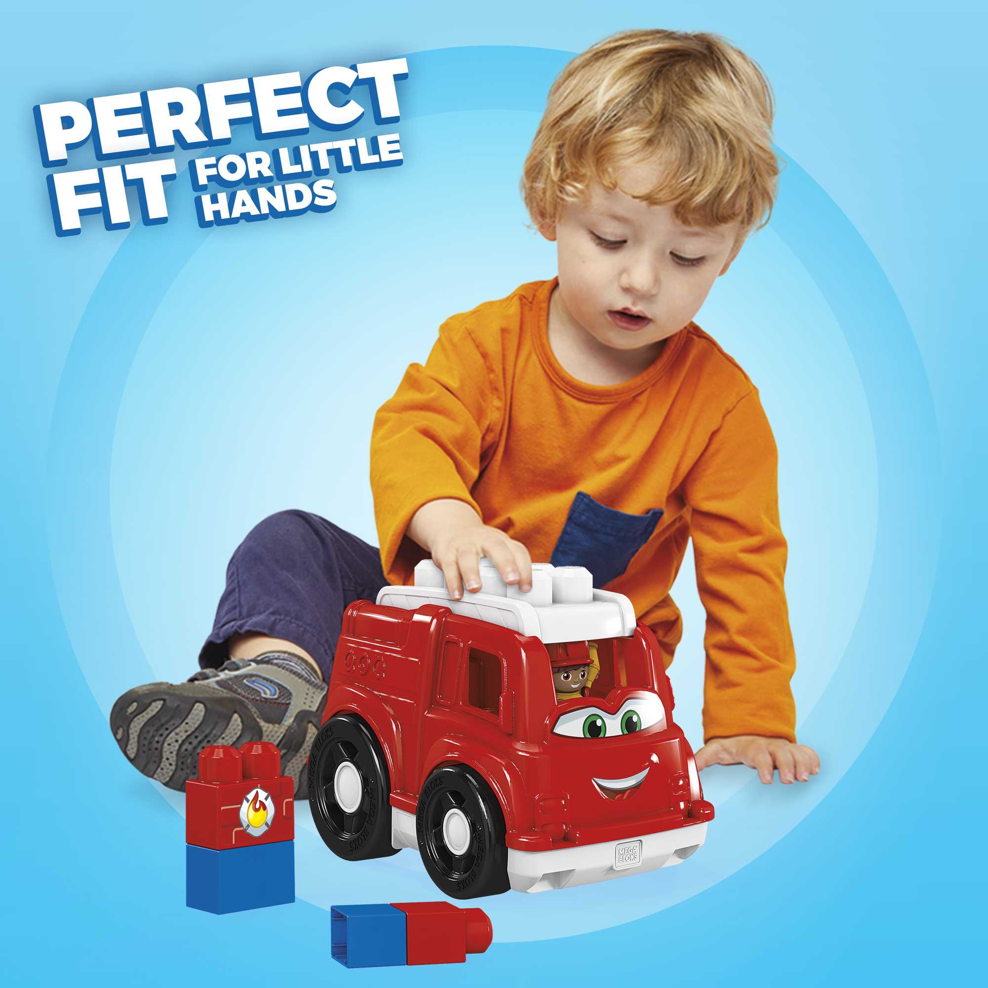 MEGA BLOKS Freddy Fire Truck Fisher-Price Toy Blocks With 1 Figure (6 Pieces) For Toddler - Image 2