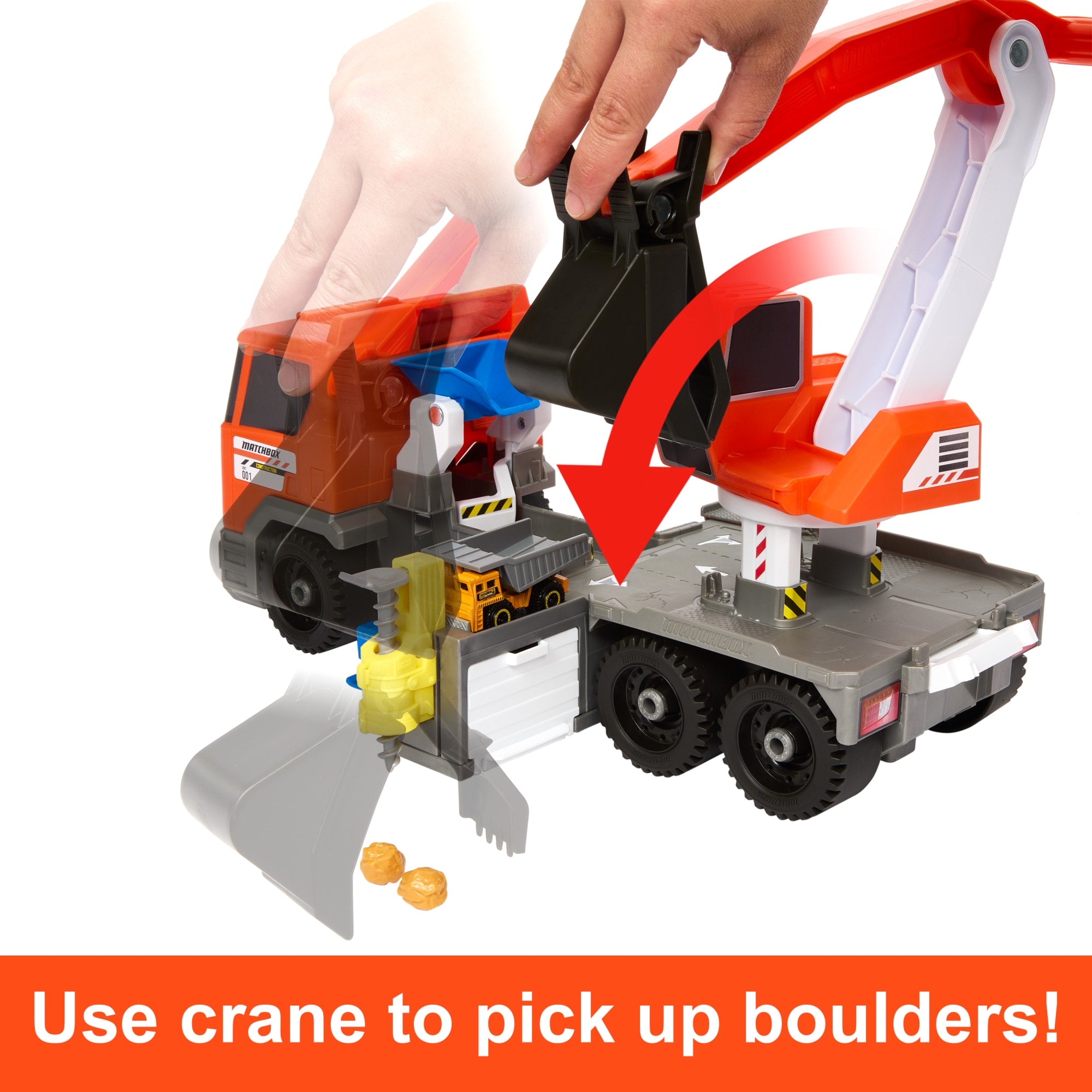 Matchbox Action Drivers Matchbox Transforming Excavator. Toy Construction Truck With 1:64 Scale Vehicle - Image 6