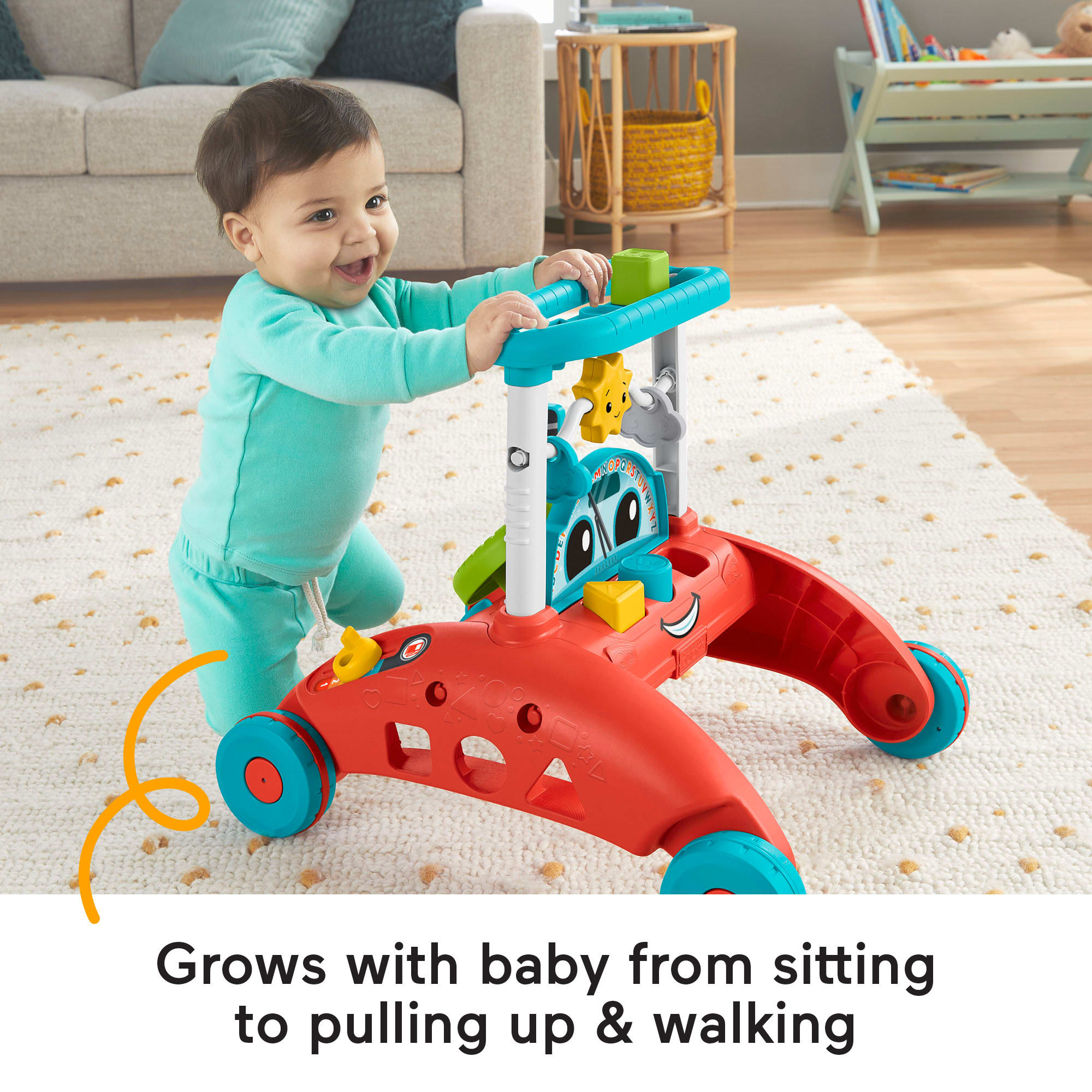 Fisher-Price 2-Sided Steady Speed Walker. Car-themed Baby Learning Toy - Image 3