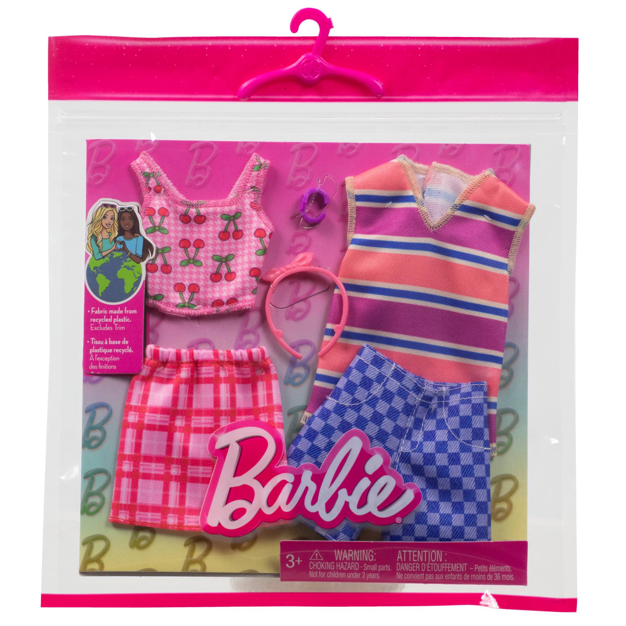 Barbie Clothes. Fashion & Accessory Pack With Cherry-inspired Outfits For Barbie & Ken Dolls - Image 2