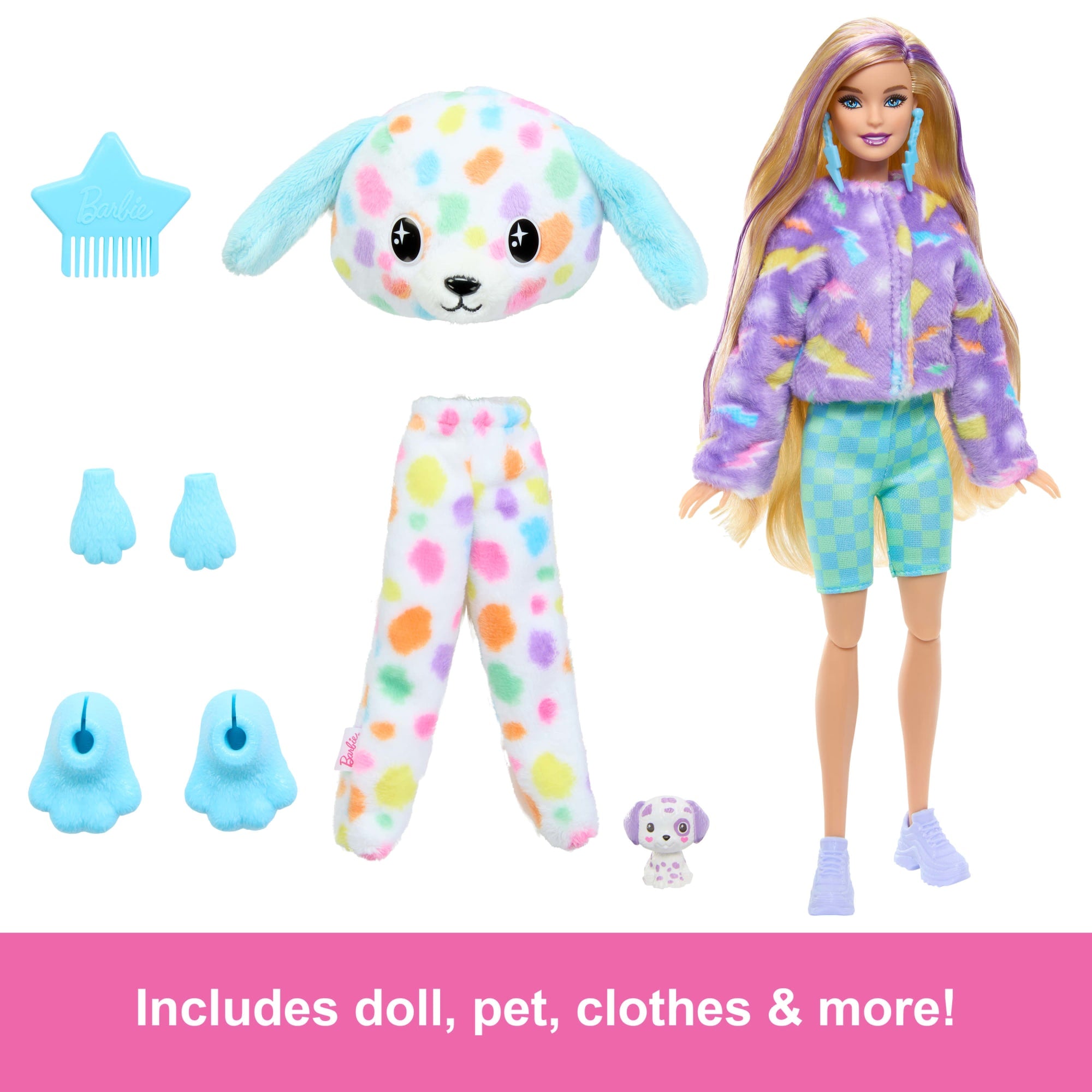 Barbie Cutie Reveal Doll. Dalmatian Costume & Accessories. Color Dream Series With 10 Surprises - Image 5
