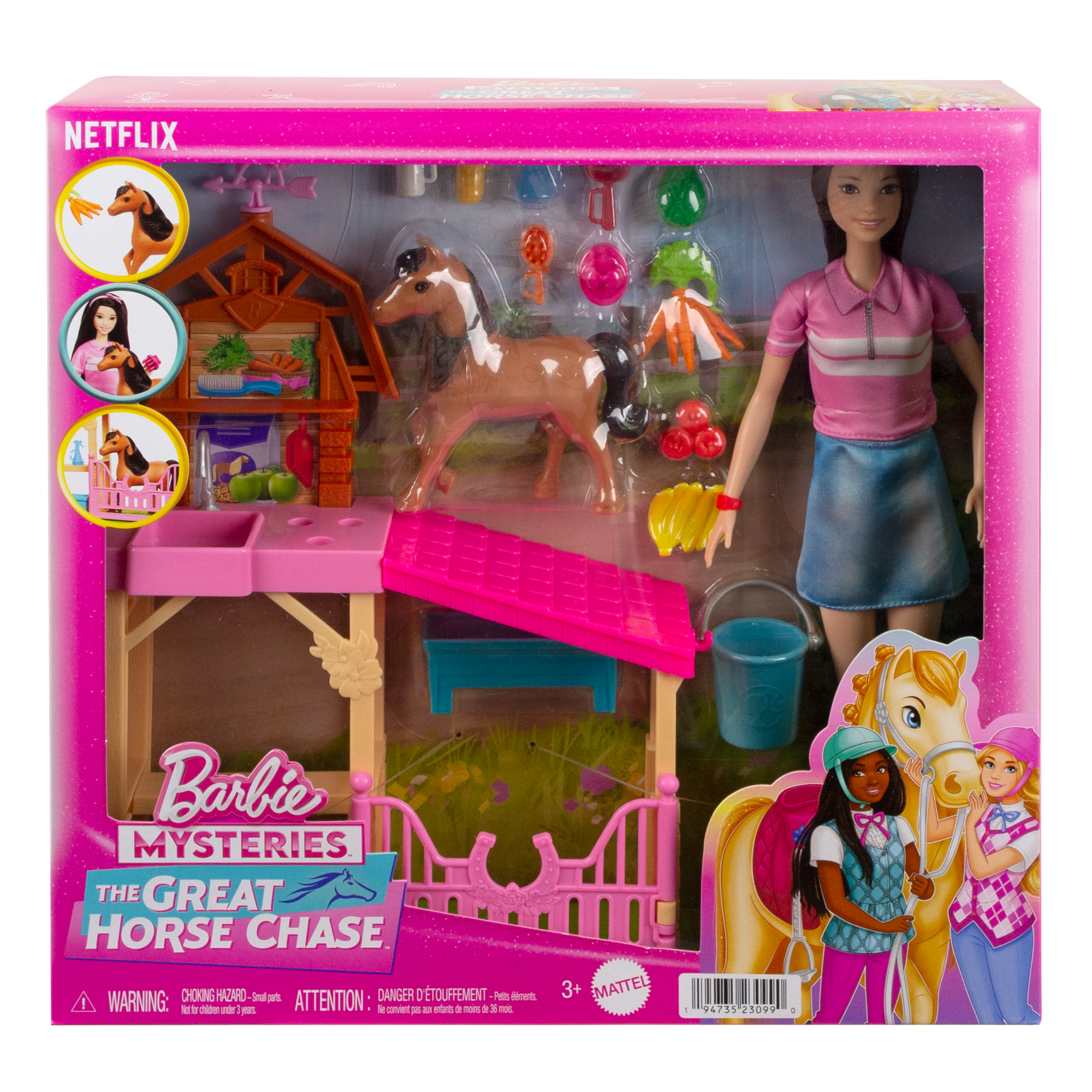 Barbie Detetive A Grande Corrida de Cavalos Conjunto de Brinquedo Cuidado de Póneis com Renee - Image 6
