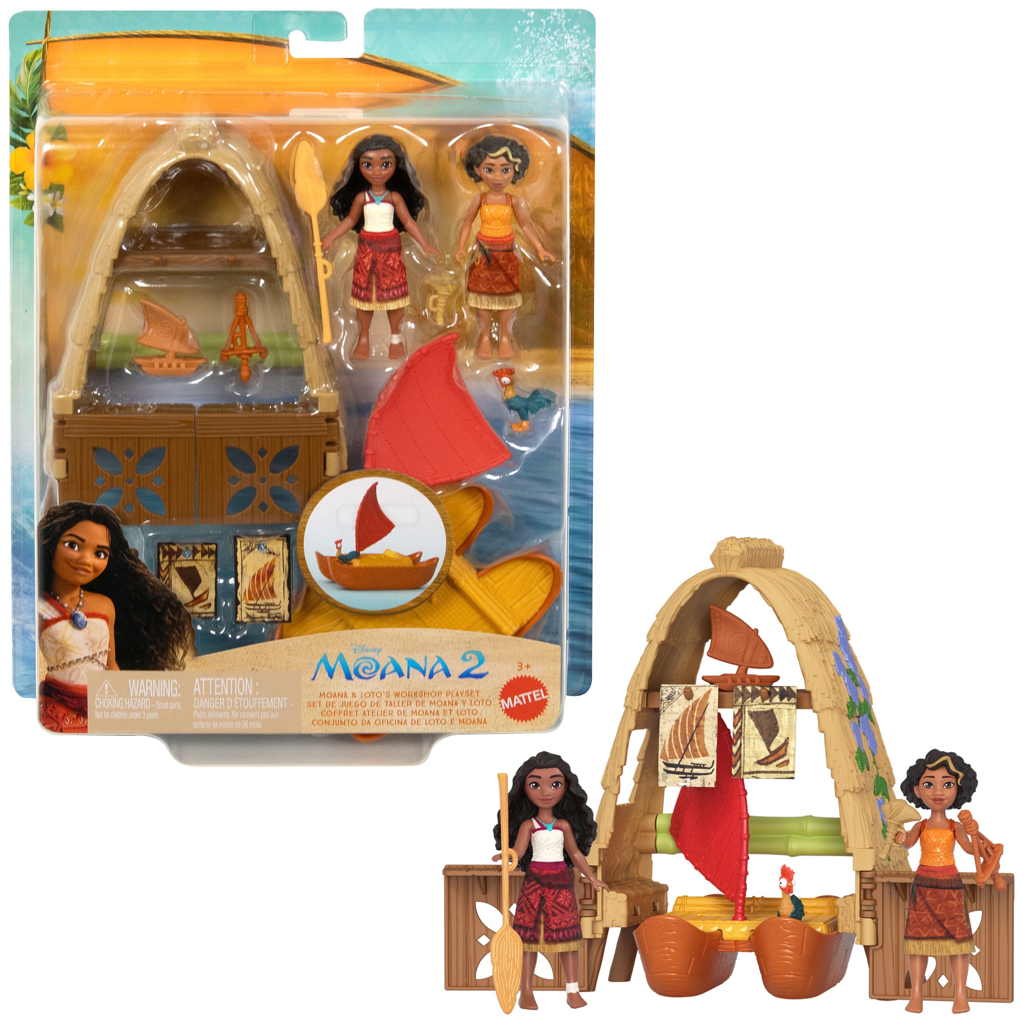 Moana 2 Conjunto de Brinquedo Moana e Loto com Acessórios