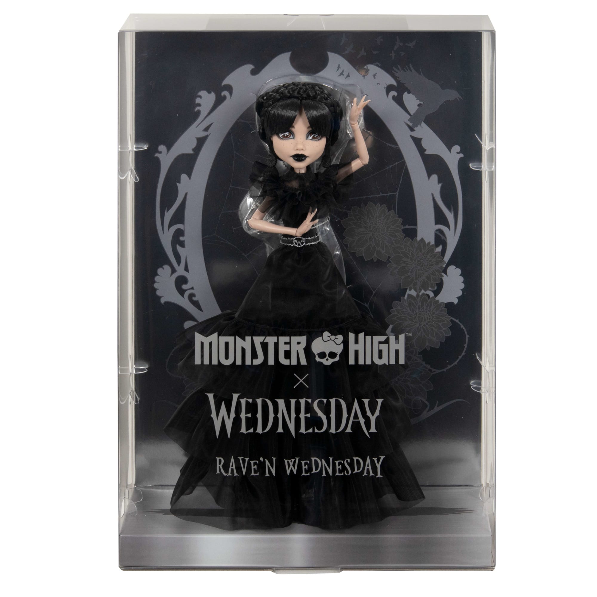 Monster High Wednesday Collectible Doll. Rave'N Wednesday in Black Gown Inspired By Dance Scene - Image 6