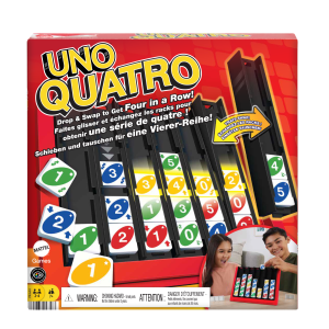 UNO Quatro Game For Adult. Family & Game Night. 2 To 4 Players. Ages 7 Years & Up